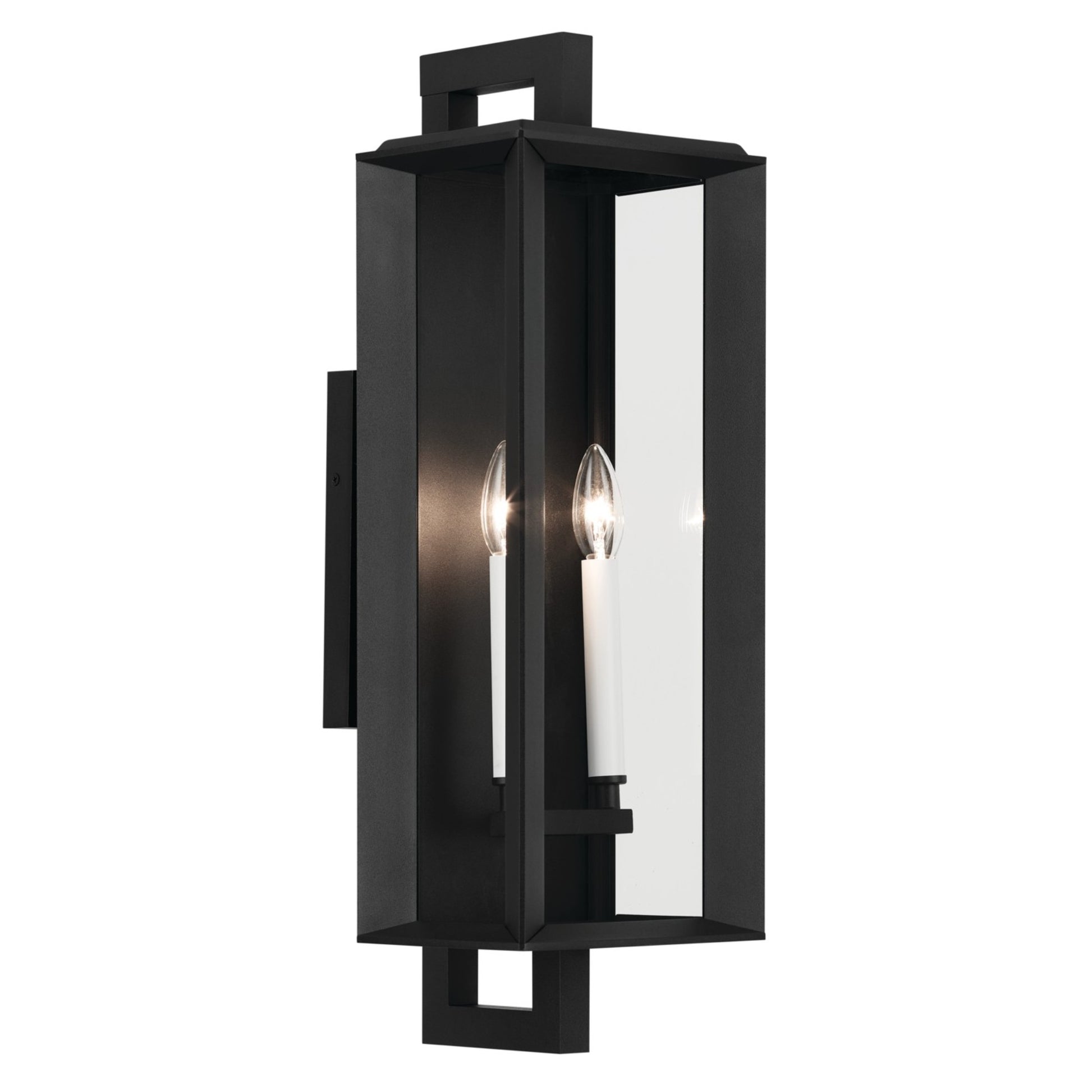 Kroft 24" 2-Light Outdoor Wall Light, Textured Black Finish - Bees Lighting
