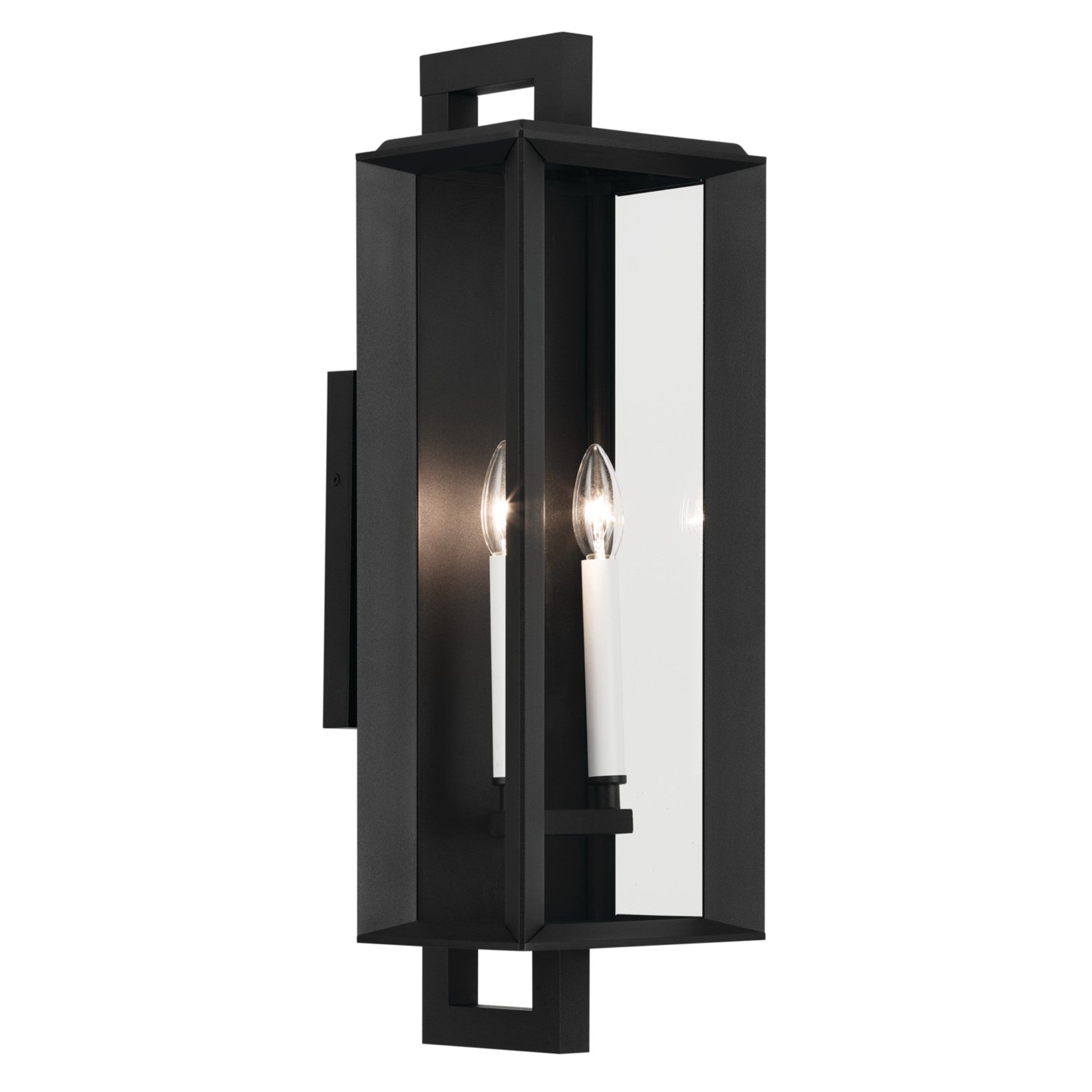 Kroft 24" 2-Light Outdoor Wall Light, Textured Black Finish - Bees Lighting