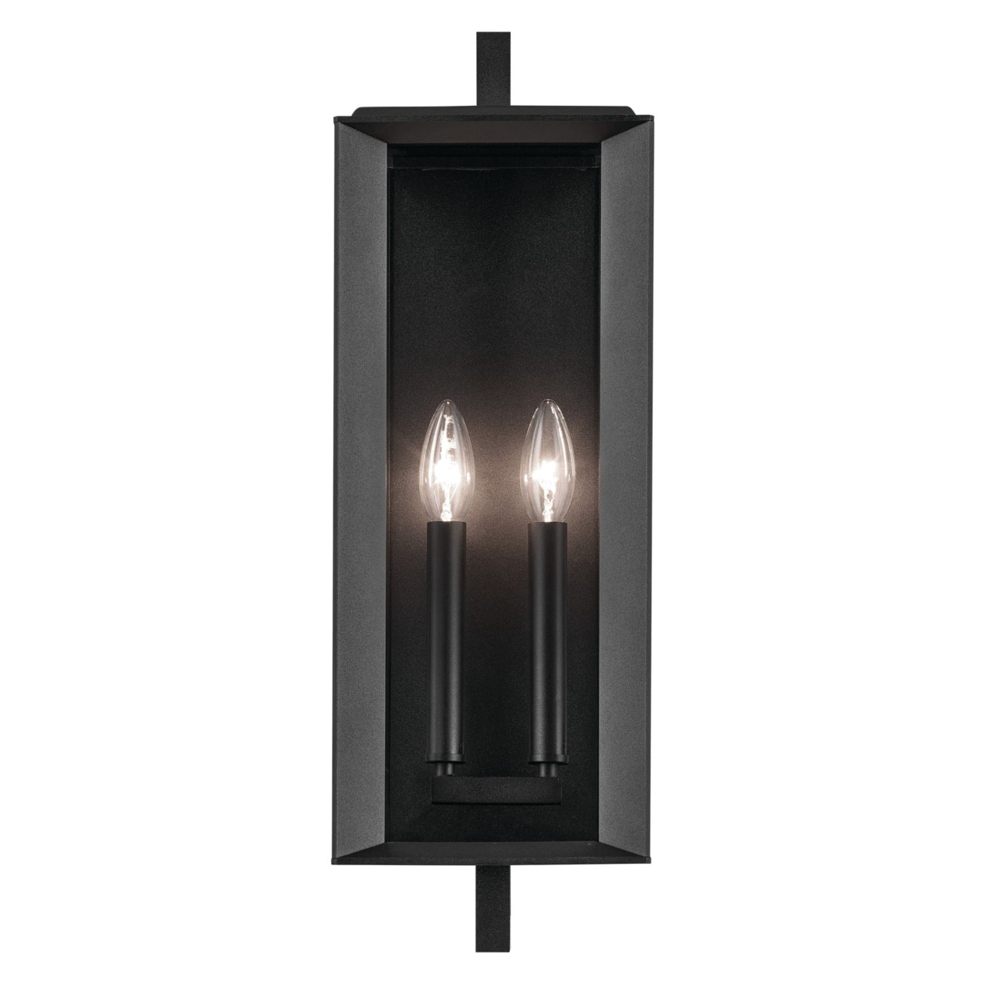 Kroft 21" 2-Light Outdoor Wall Light, Textured Black Finish - Bees Lighting