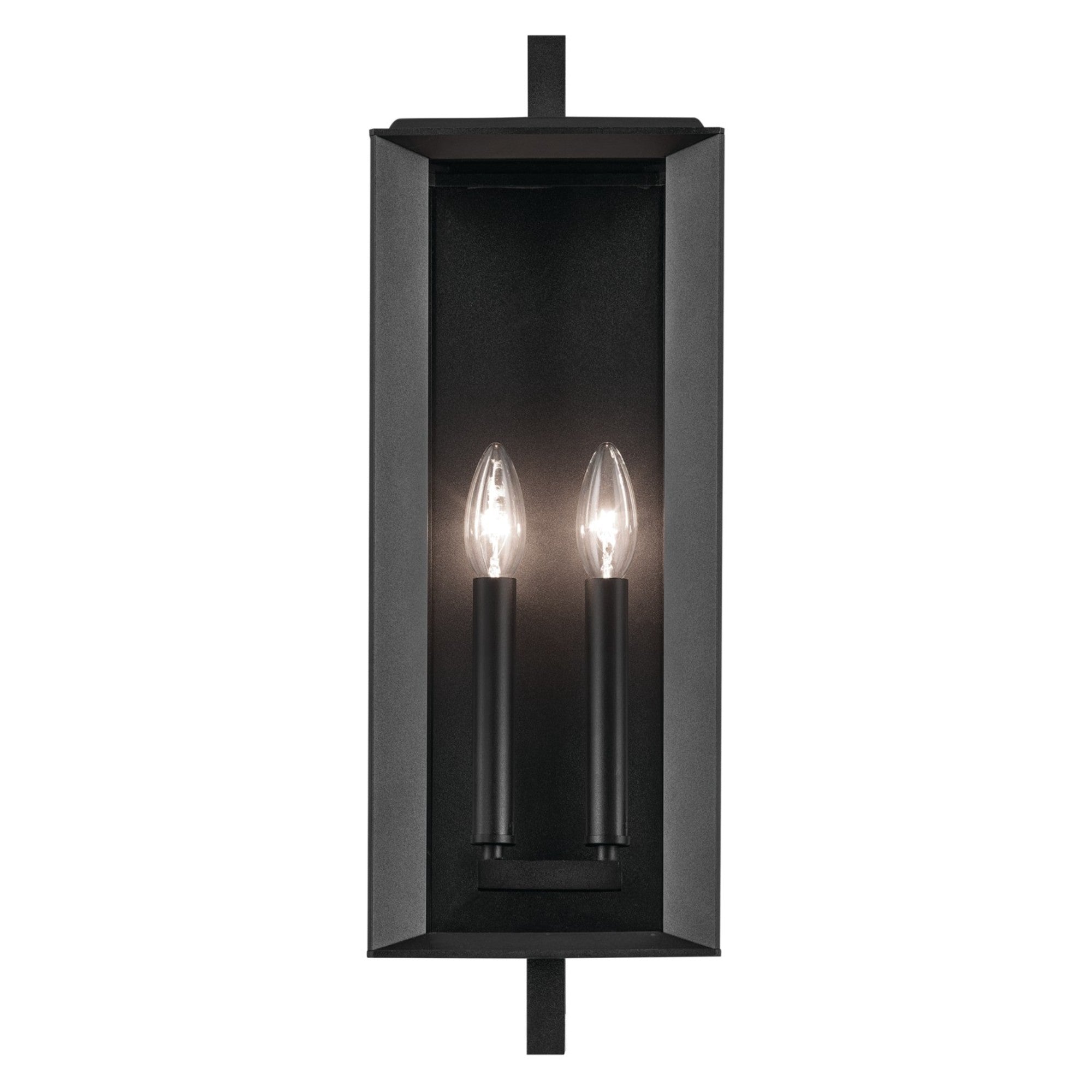 Kroft 21" 2-Light Outdoor Wall Light, Textured Black Finish - Bees Lighting