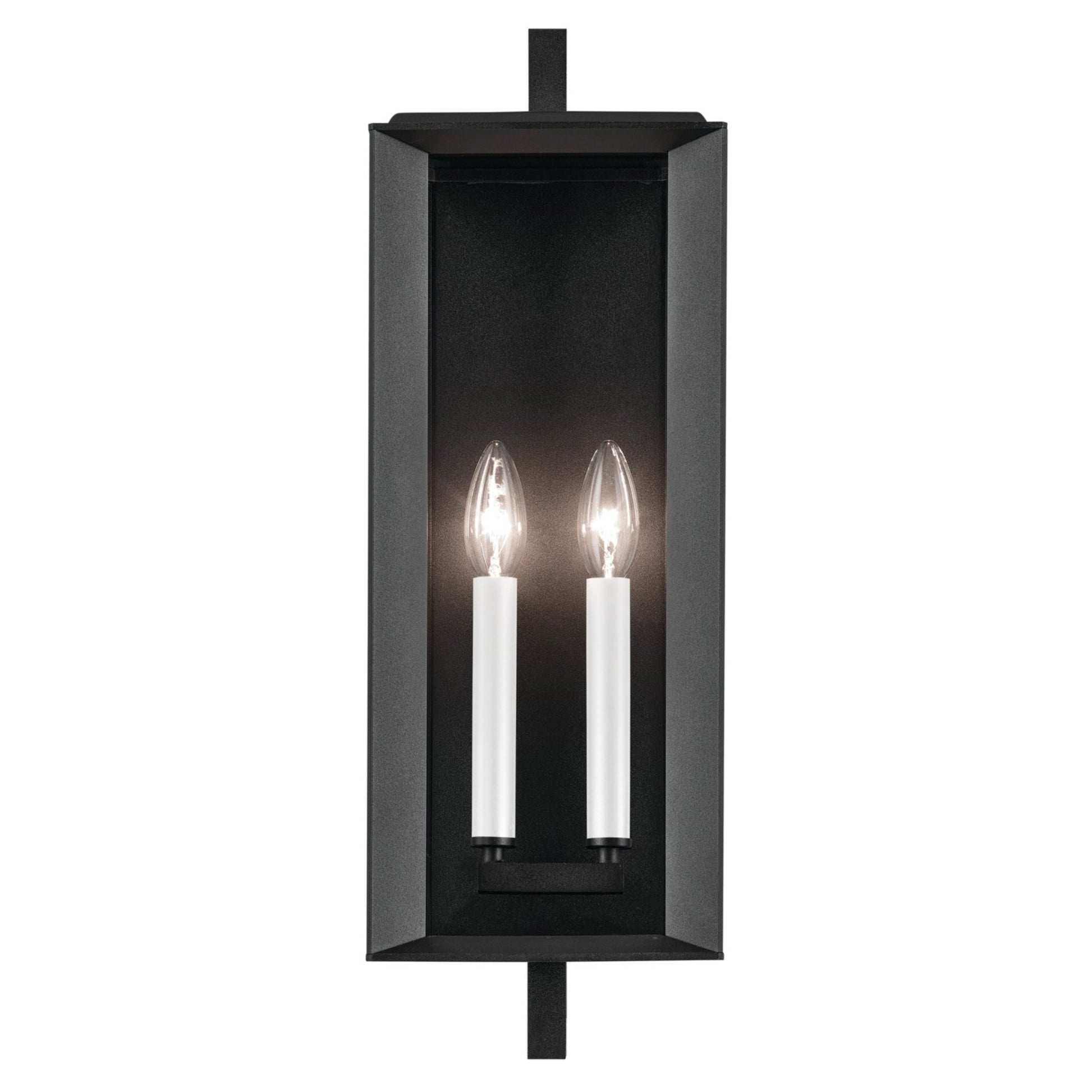 Kroft 21" 2-Light Outdoor Wall Light, Textured Black Finish - Bees Lighting