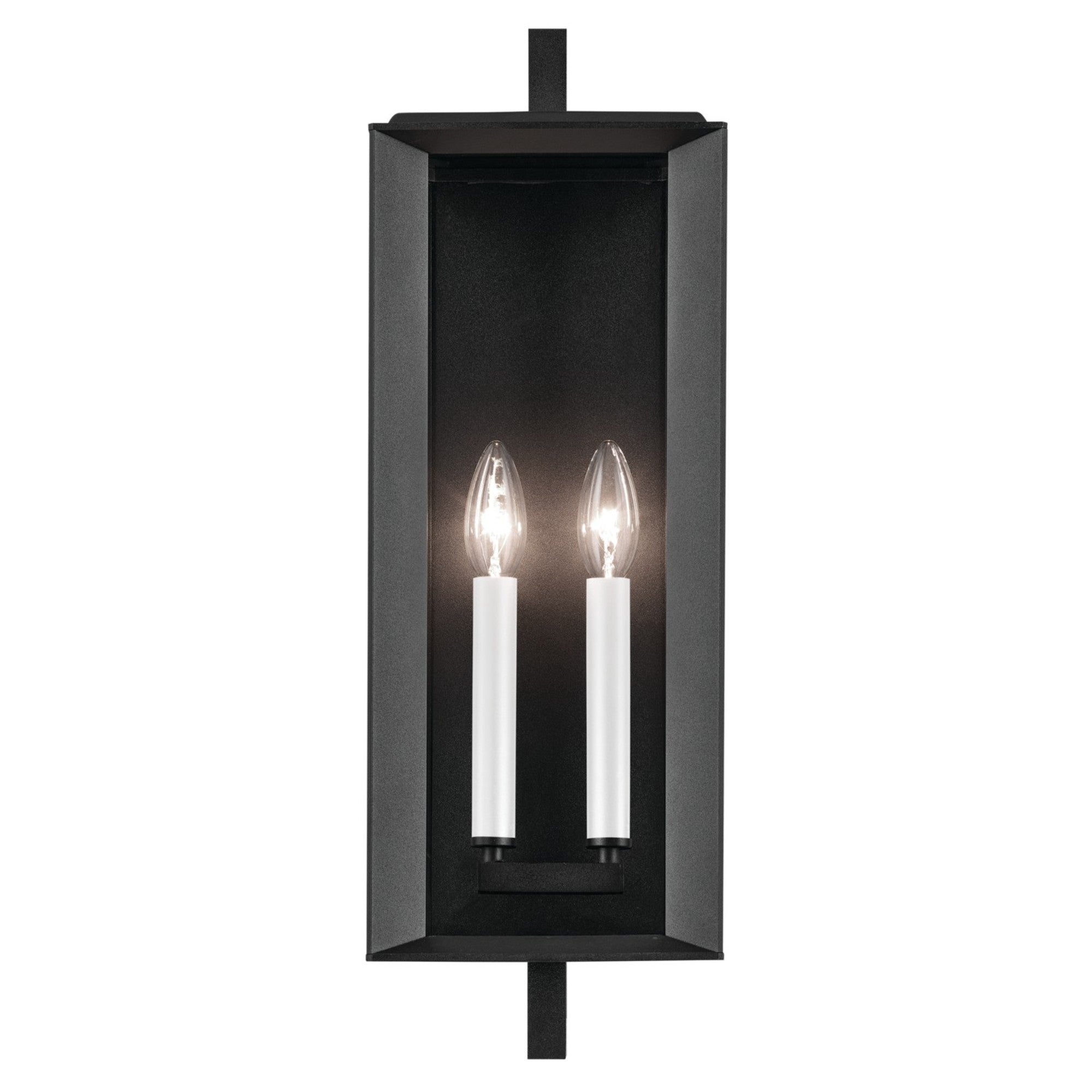 Kroft 21" 2-Light Outdoor Wall Light, Textured Black Finish - Bees Lighting