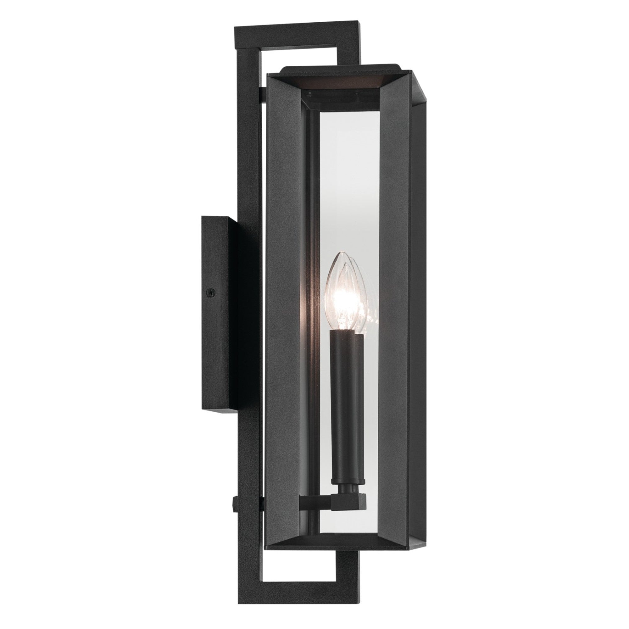 Kroft 21" 2-Light Outdoor Wall Light, Textured Black Finish - Bees Lighting
