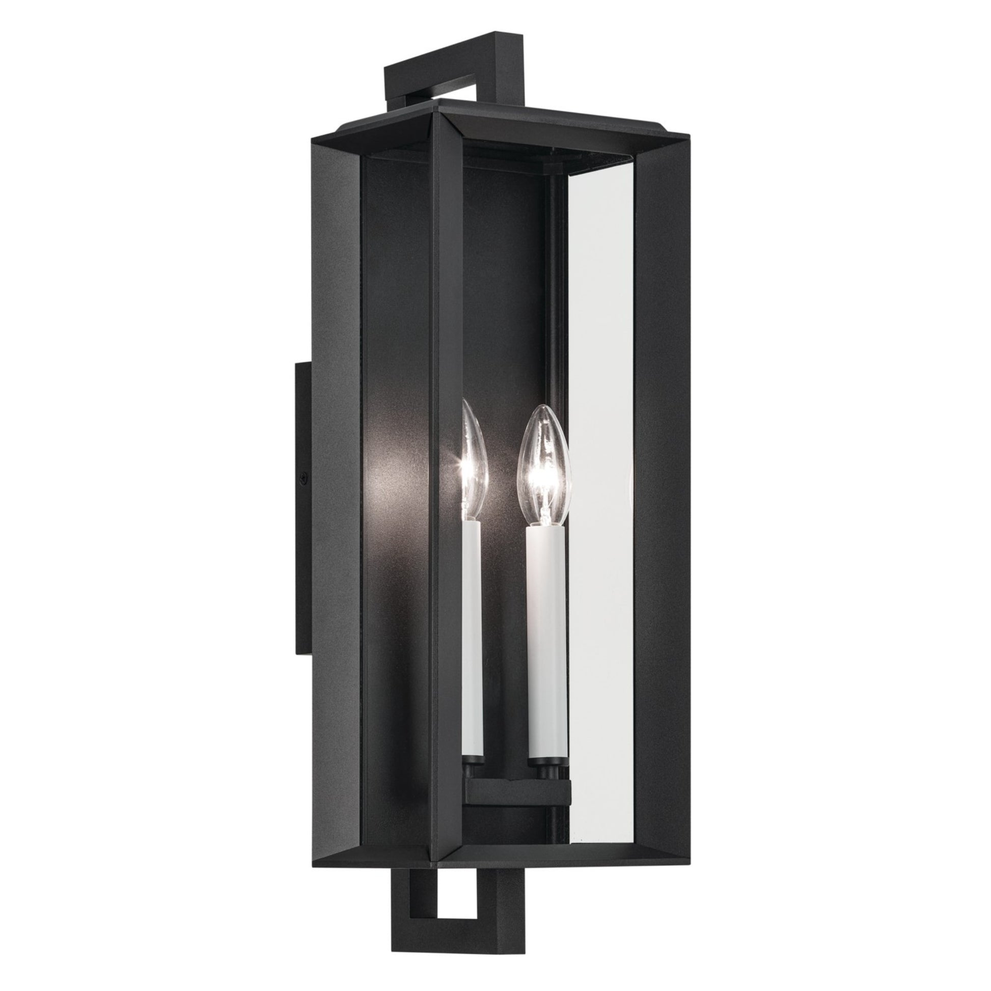 Kroft 21" 2-Light Outdoor Wall Light, Textured Black Finish - Bees Lighting