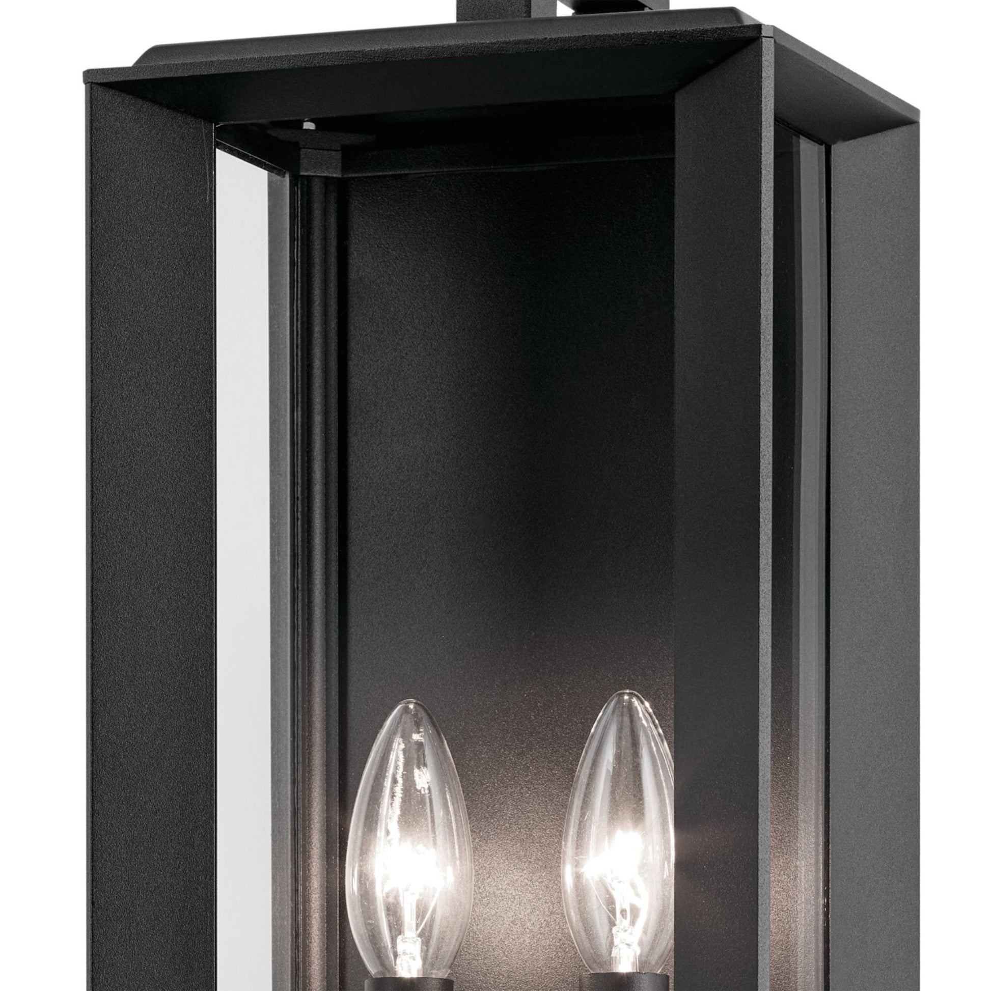 Kroft 21" 2-Light Outdoor Wall Light, Textured Black Finish - Bees Lighting