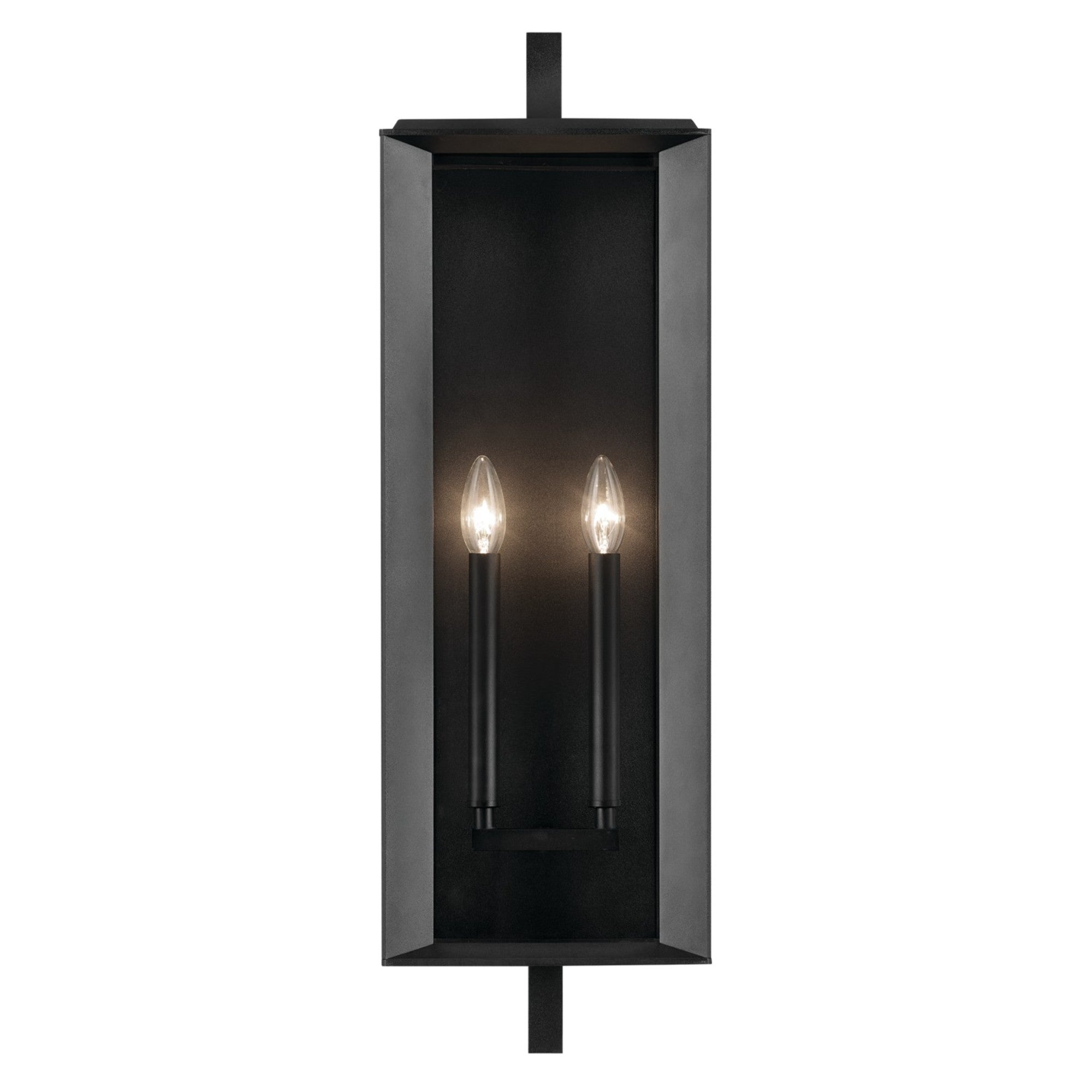 Kroft 28" 2-Light Outdoor Wall Light, Textured Black Finish - Bees Lighting