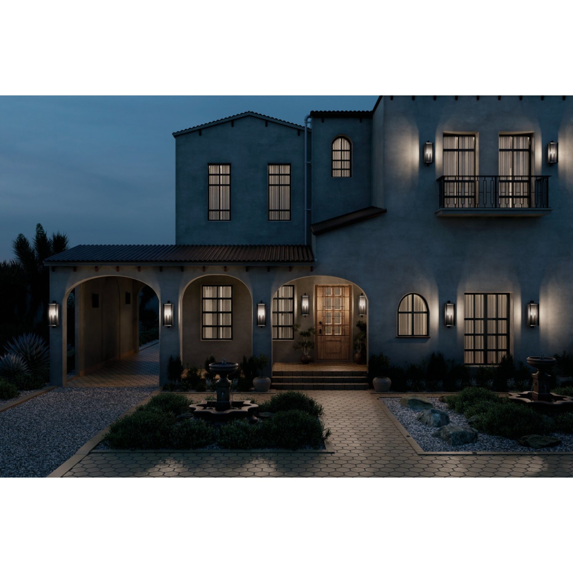 Kroft 28" 2-Light Outdoor Wall Light, Textured Black Finish - Bees Lighting