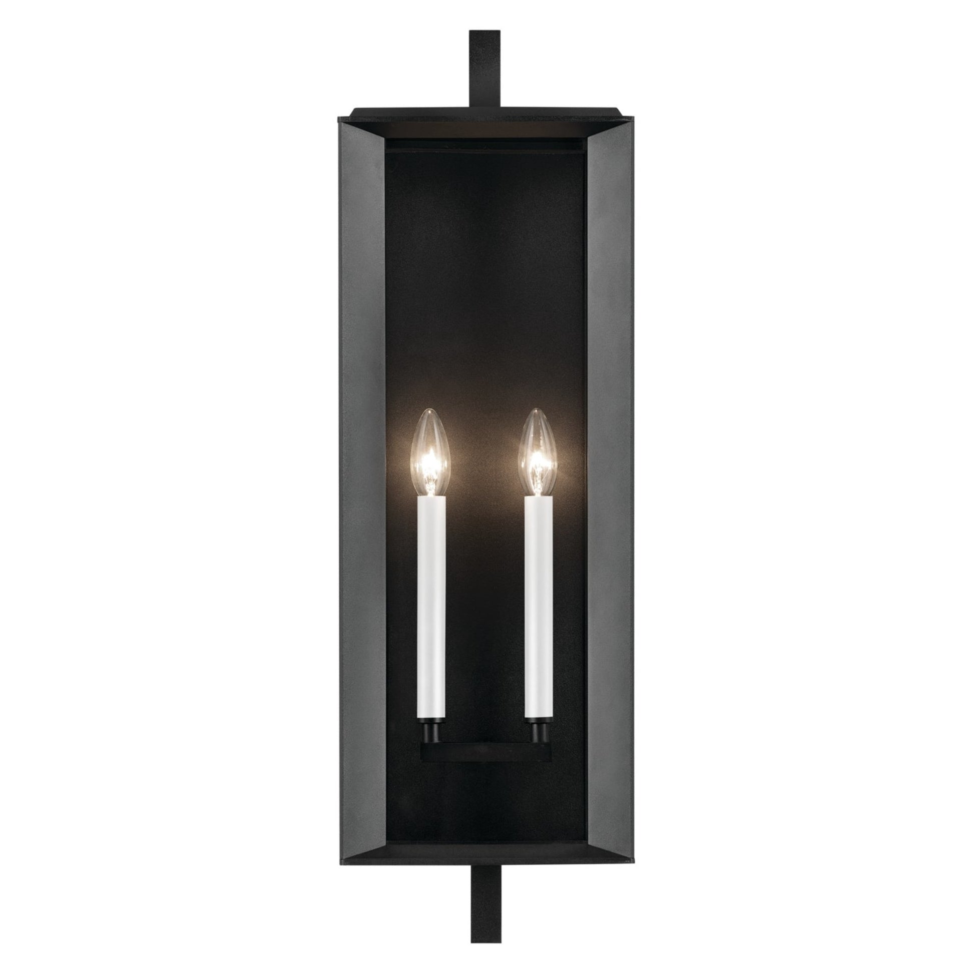 Kroft 28" 2-Light Outdoor Wall Light, Textured Black Finish - Bees Lighting