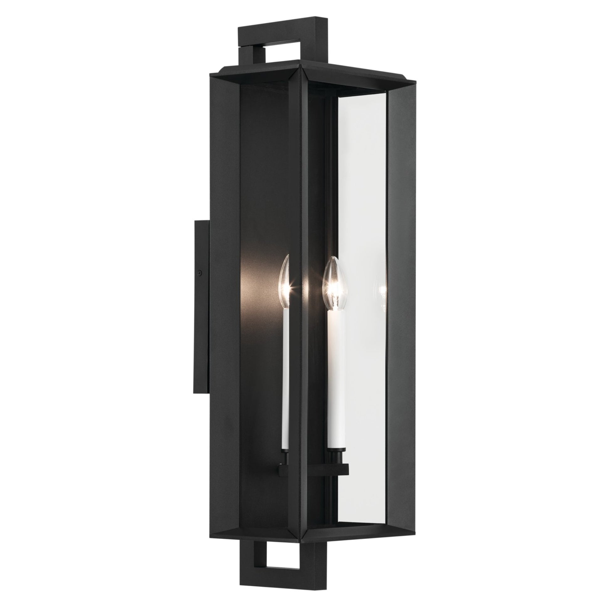 Kroft 28" 2-Light Outdoor Wall Light, Textured Black Finish - Bees Lighting