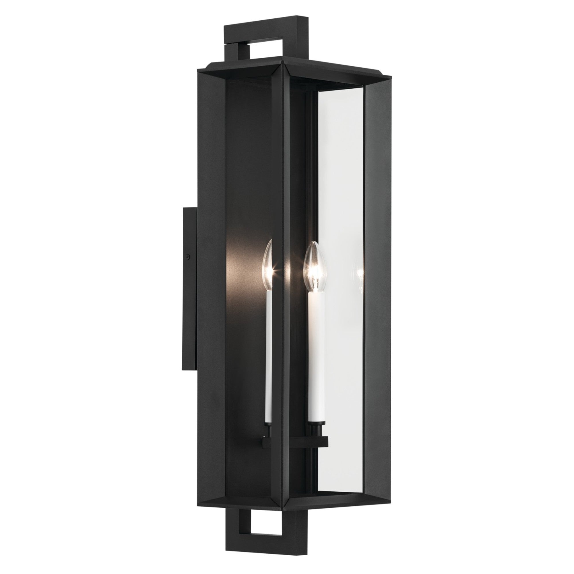 Kroft 28" 2-Light Outdoor Wall Light, Textured Black Finish - Bees Lighting