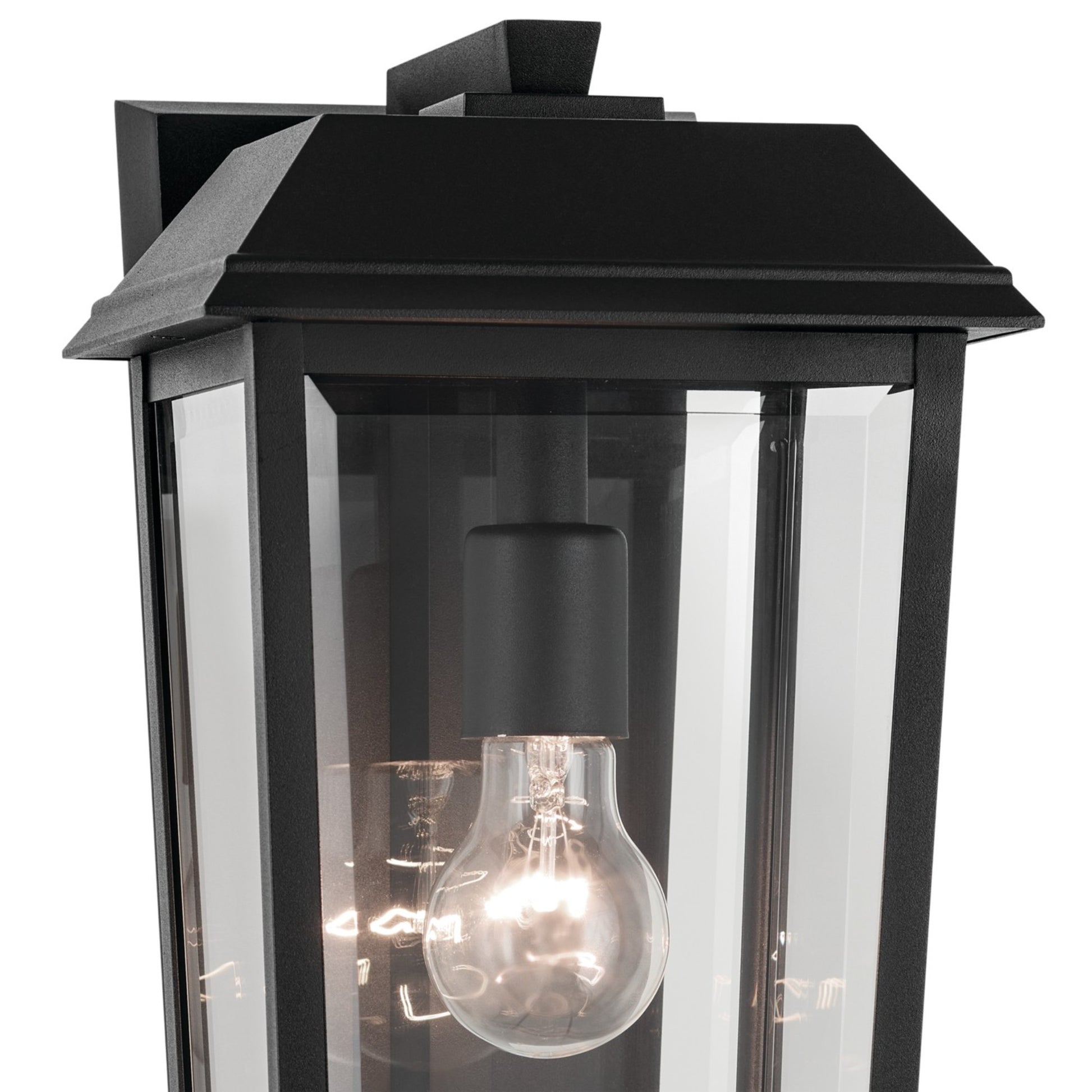 Mathus 18" Outdoor Wall Light, Textured Black Finish - Bees Lighting