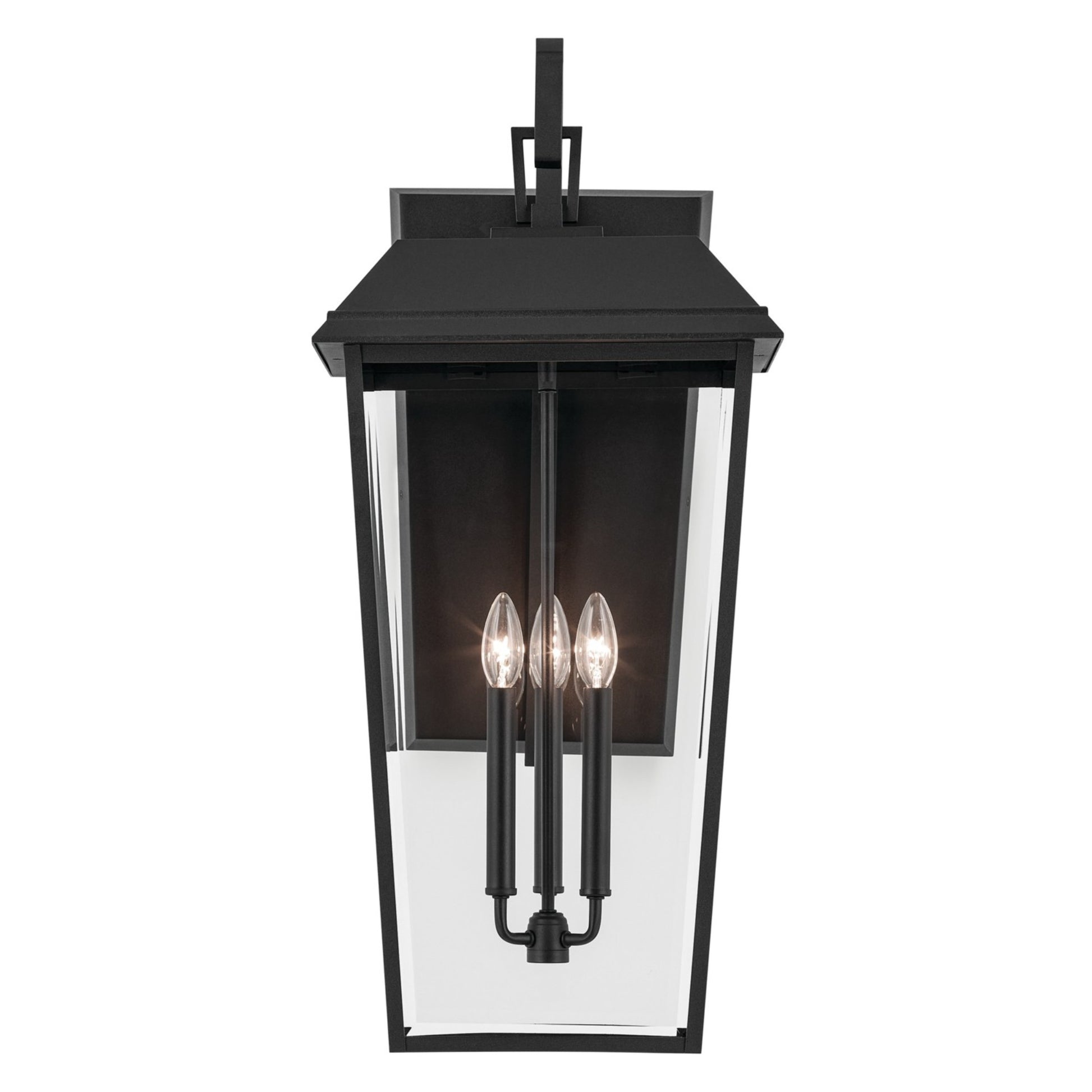 Mathus 30" 3-Light Outdoor Wall Light, Textured Black Finish - Bees Lighting