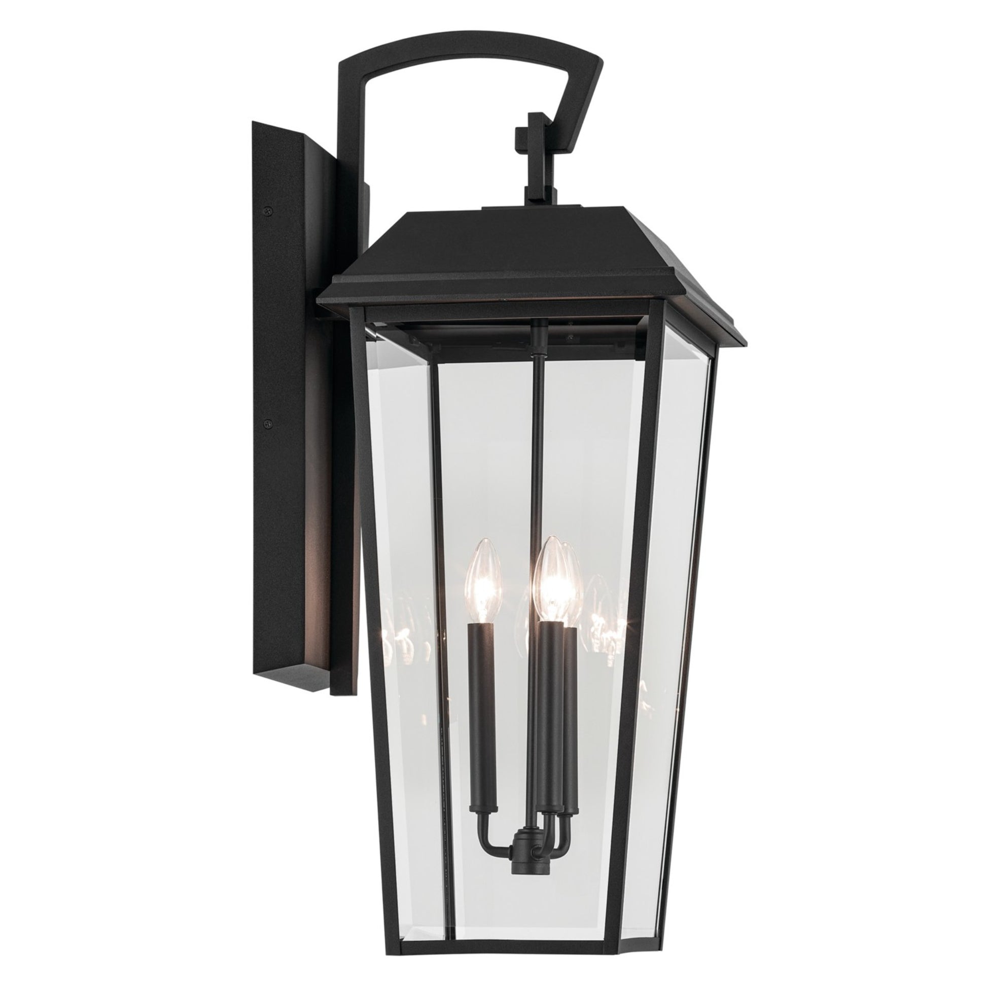 Mathus 30" 3-Light Outdoor Wall Light, Textured Black Finish - Bees Lighting