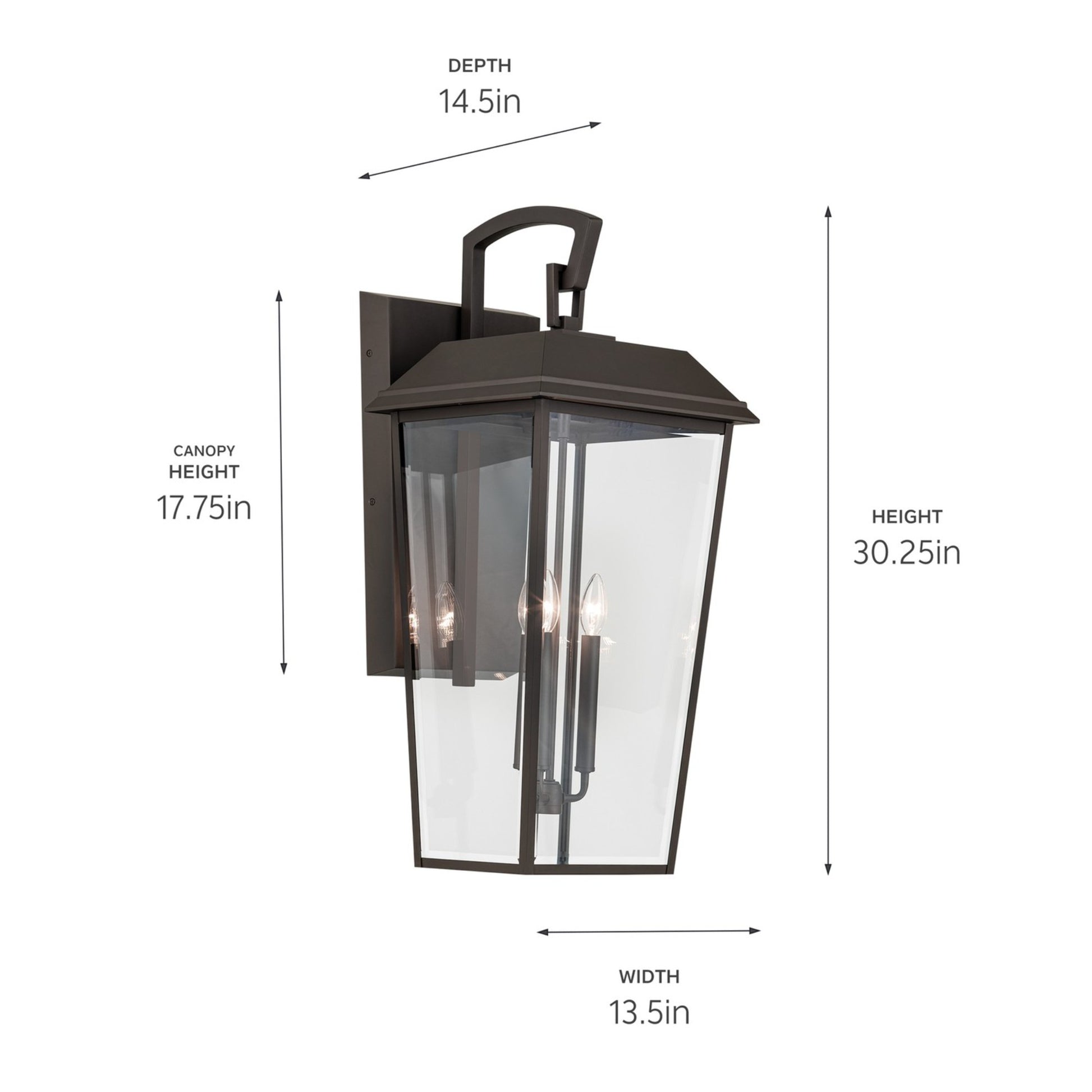 Mathus 30" 3-Light Outdoor Wall Light, Olde Bronze Finish - Bees Lighting