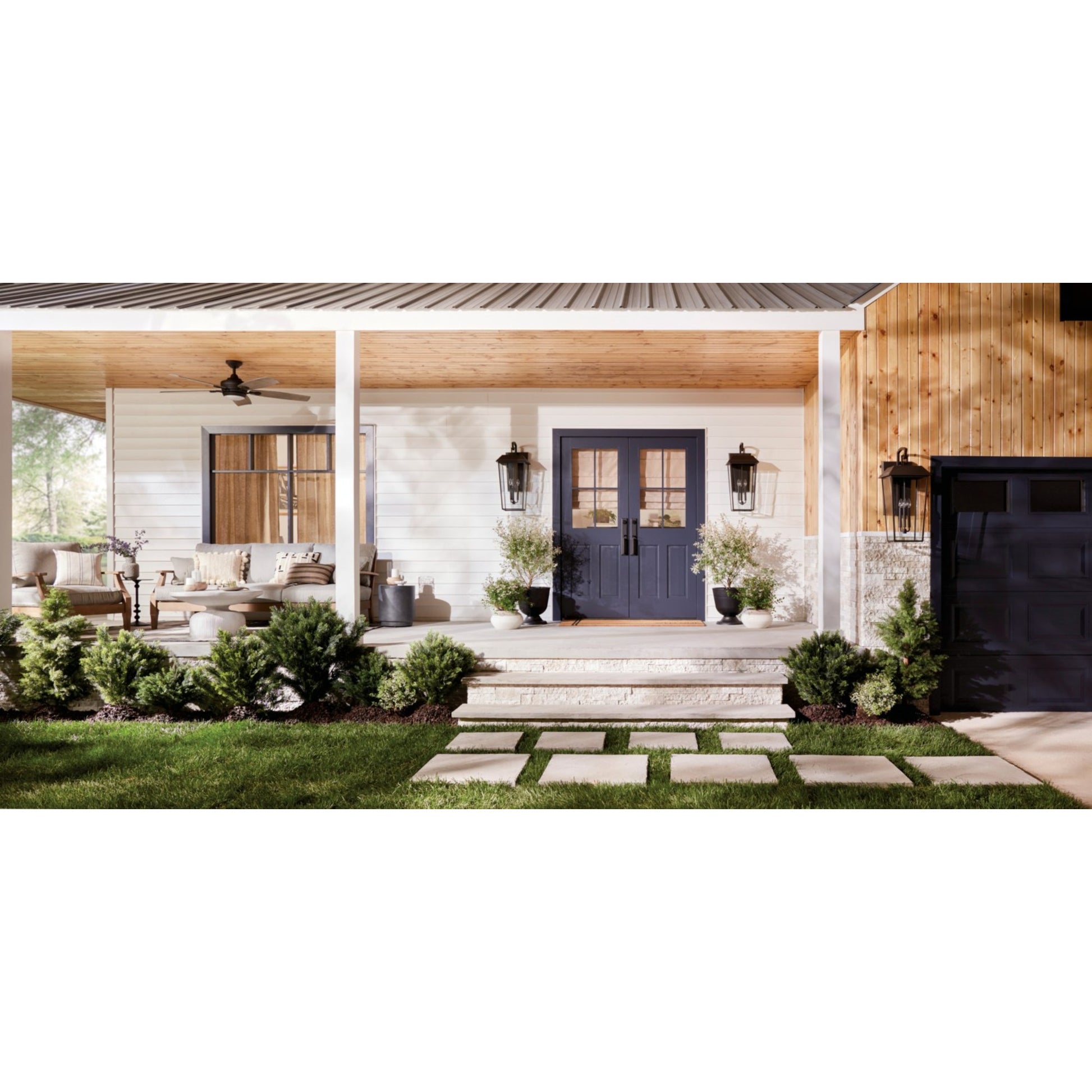 Mathus 30" 3-Light Outdoor Wall Light, Olde Bronze Finish - Bees Lighting