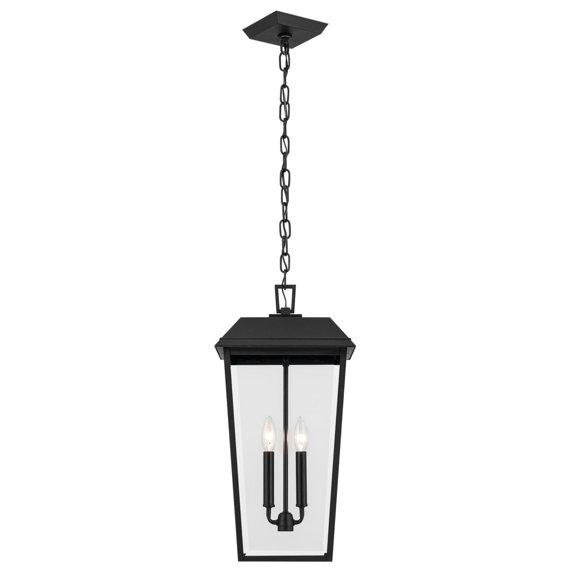 Mathus 22" 2-Light Outdoor Pendant, Textured Black Finish - Bees Lighting