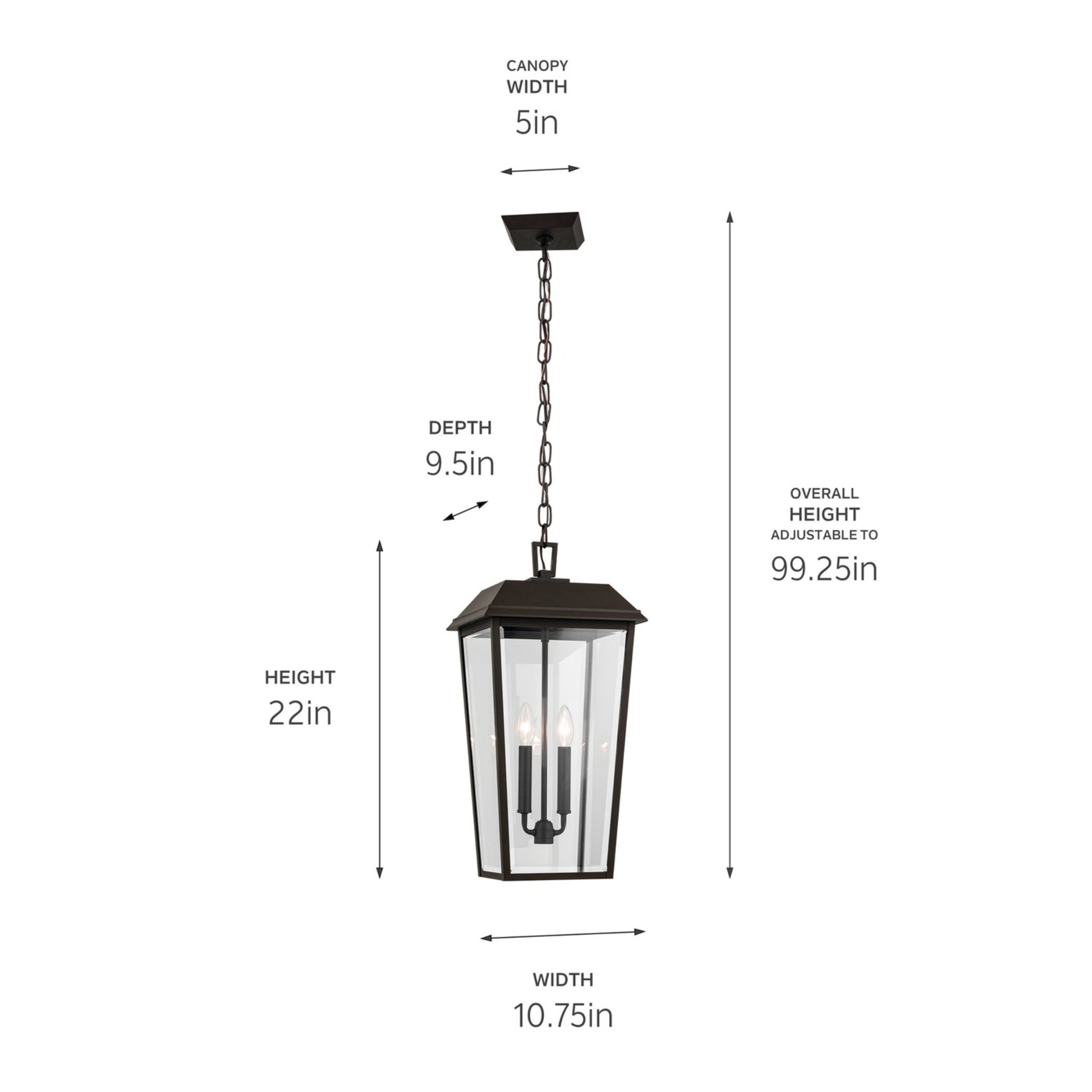 Mathus 22" 2-Light Outdoor Pendant, Olde Bronze Finish - Bees Lighting