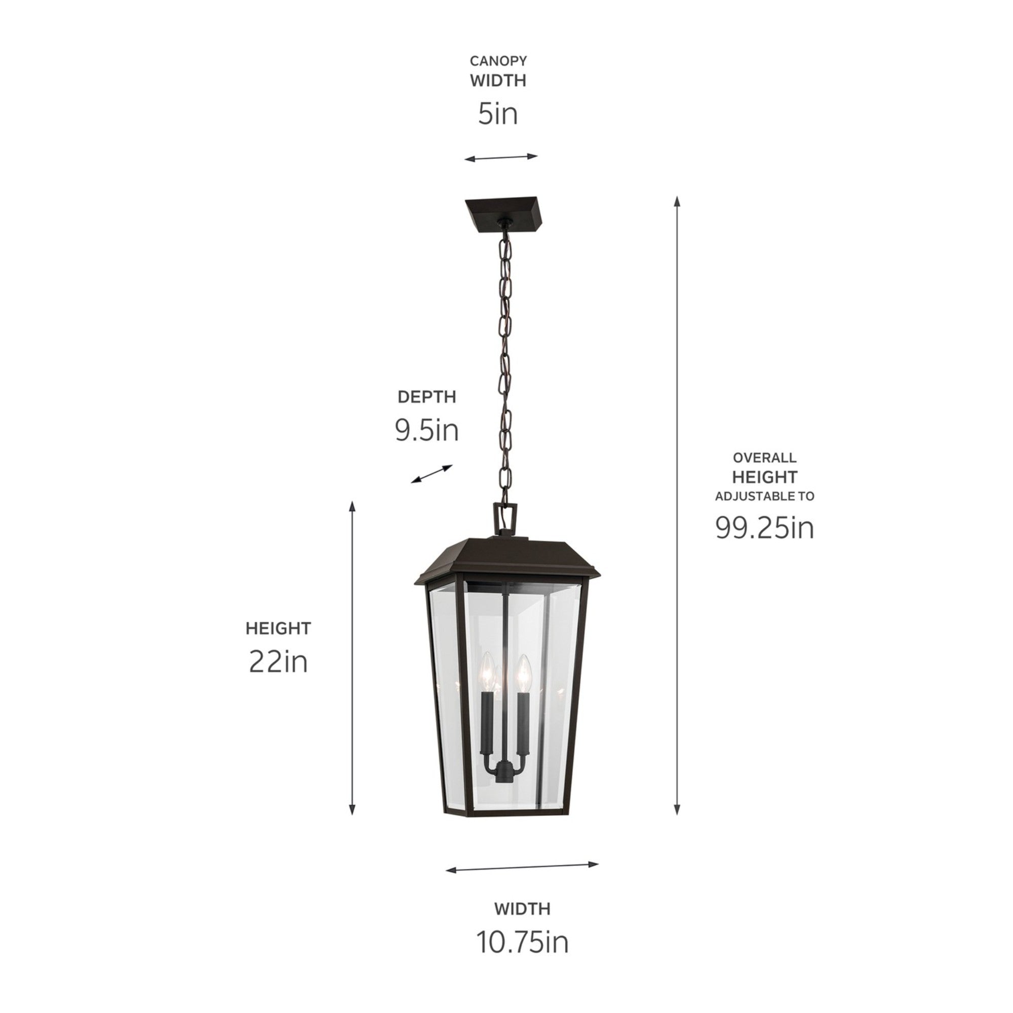 Mathus 22" 2-Light Outdoor Pendant, Olde Bronze Finish - Bees Lighting