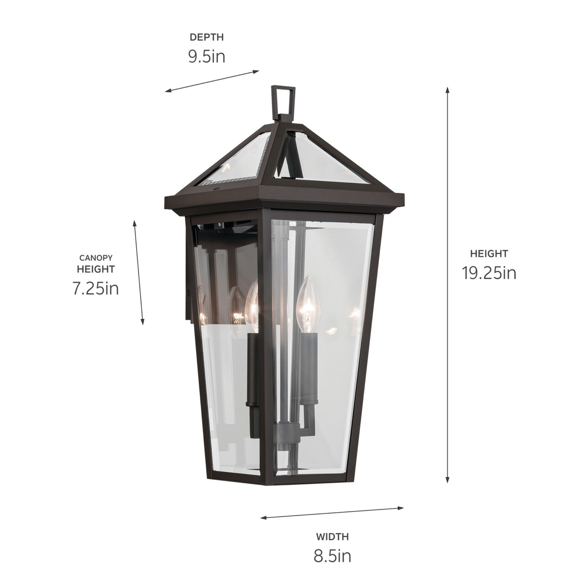 Regence 19" 2-Light Outdoor Wall Light, Olde Bronze Finish - Bees Lighting