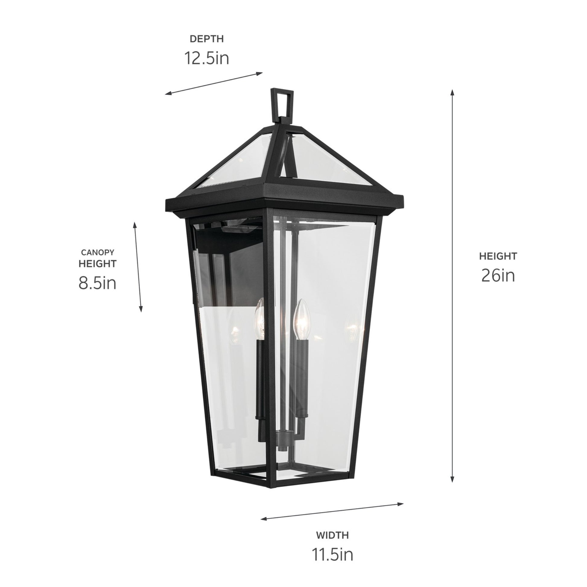 Regence 26" 2-Light Outdoor Wall Light, Textured Black Finish - Bees Lighting