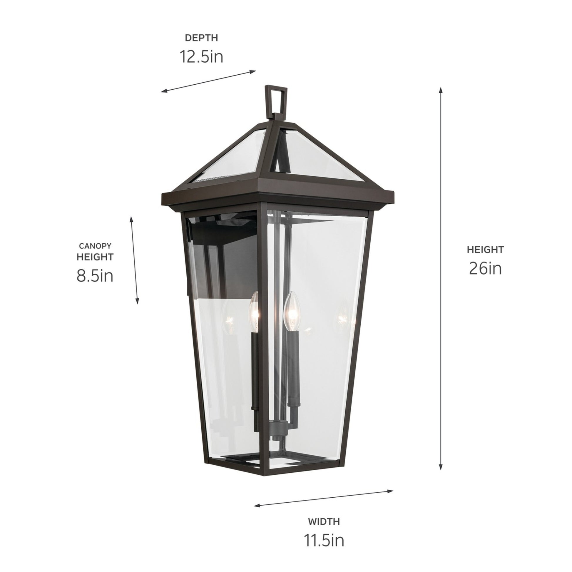 Regence 26" 2-Light Outdoor Wall Light, Olde Bronze Finish - Bees Lighting