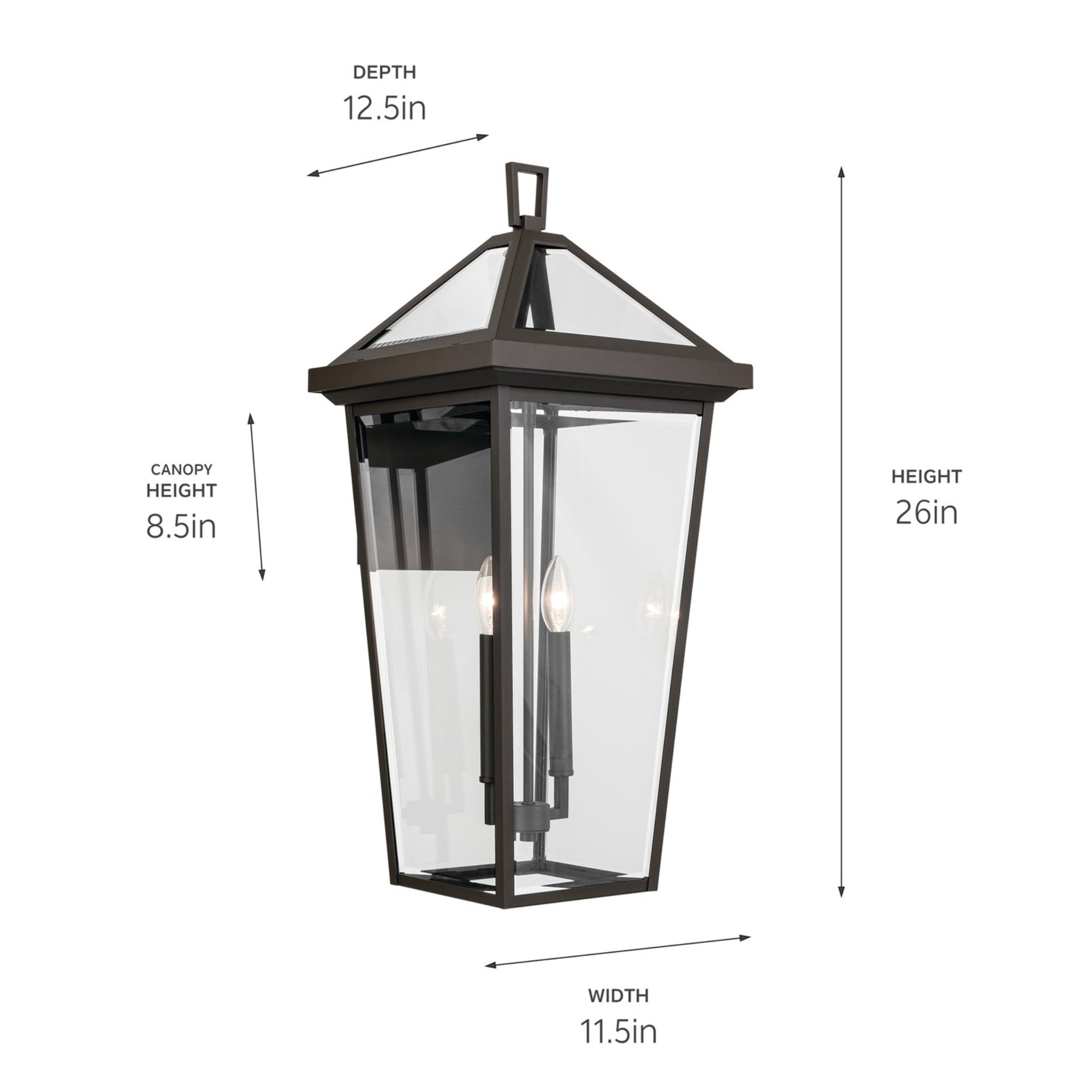 Regence 26" 2-Light Outdoor Wall Light, Olde Bronze Finish - Bees Lighting