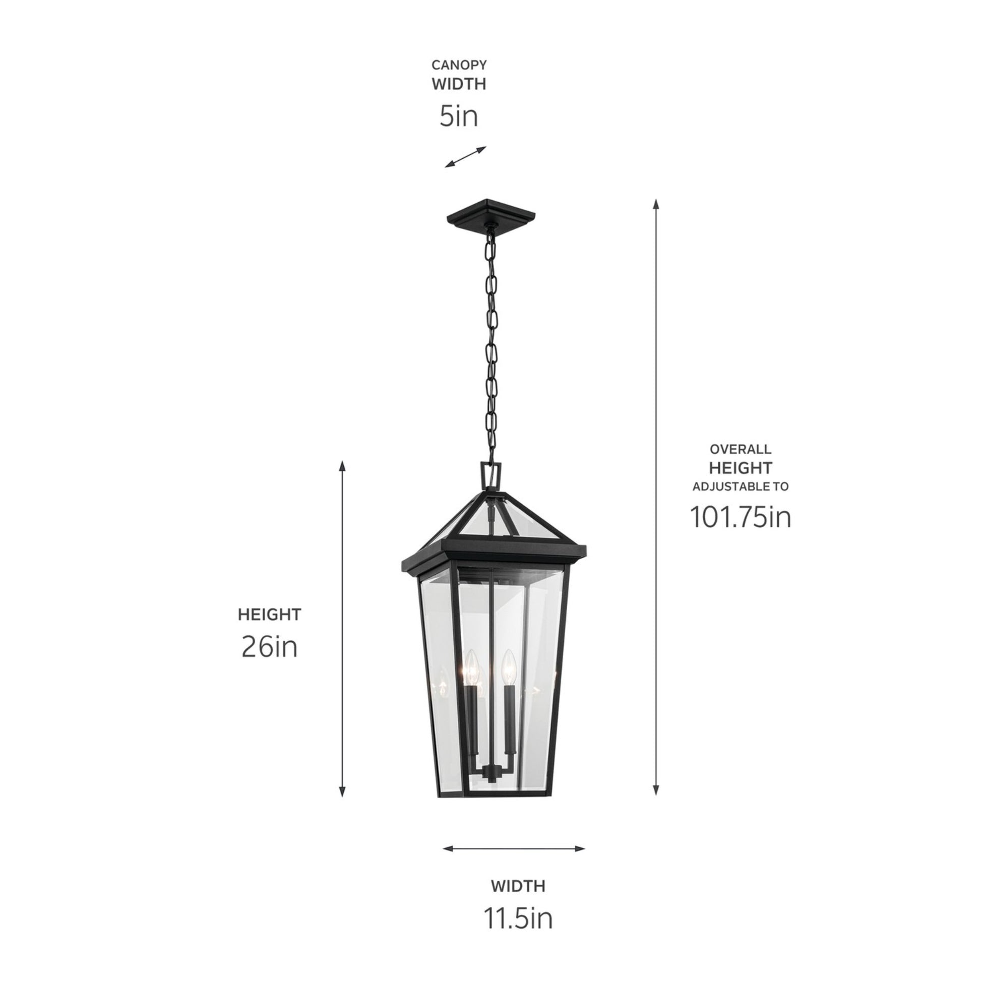 Regence 26" 2-Light Outdoor Pendant, Textured Black Finish - Bees Lighting