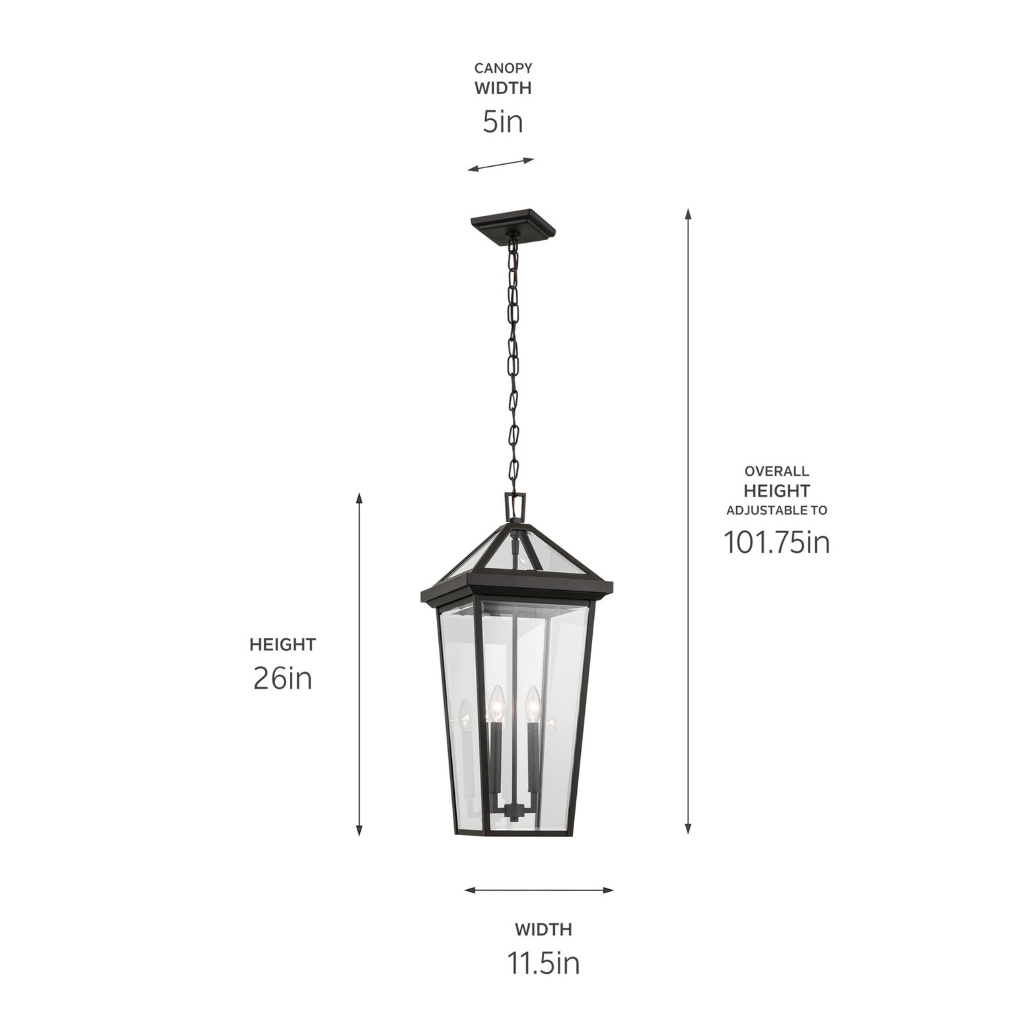 Regence 26" 2-Light Outdoor Pendant, Olde Bronze Finish - Bees Lighting