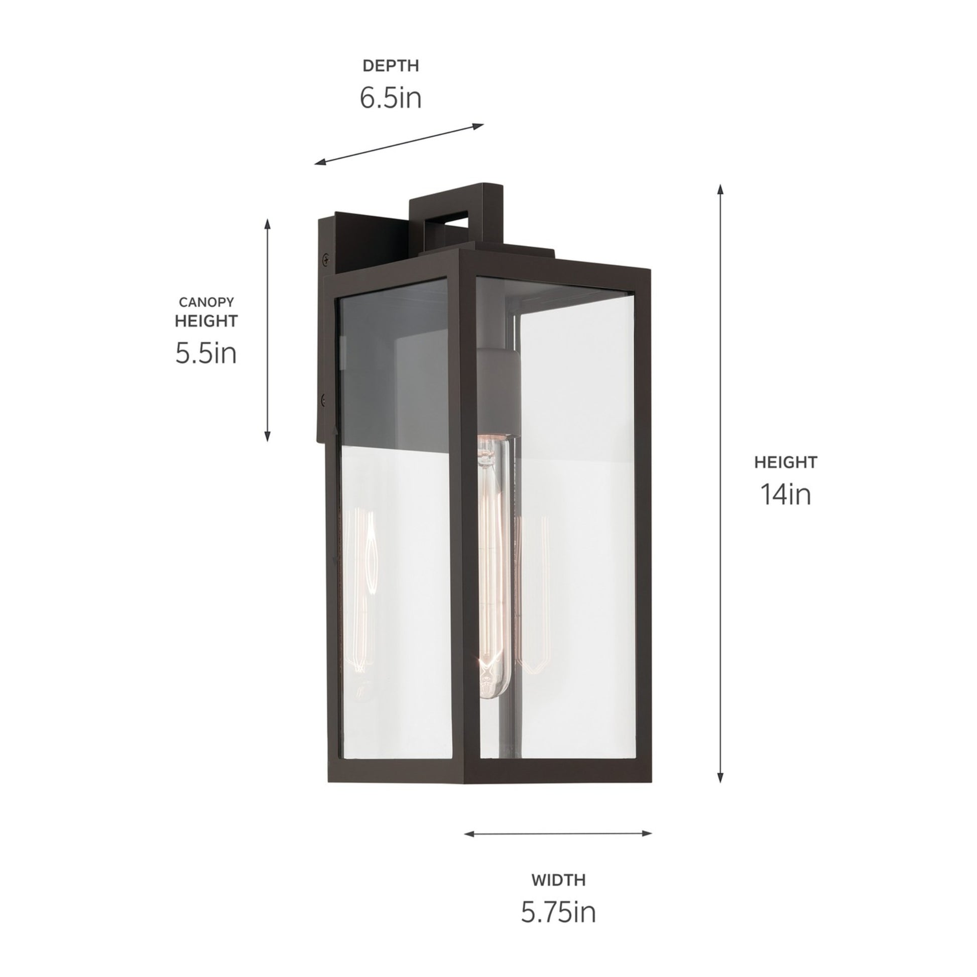 Branner 14" Outdoor Wall Light, Olde Bronze Finish - Bees Lighting