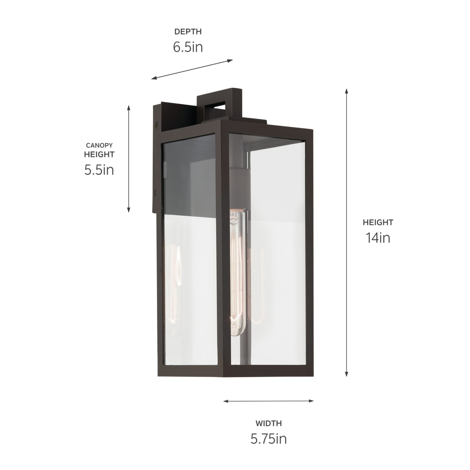 Branner 14" Outdoor Wall Light, Olde Bronze Finish - Bees Lighting