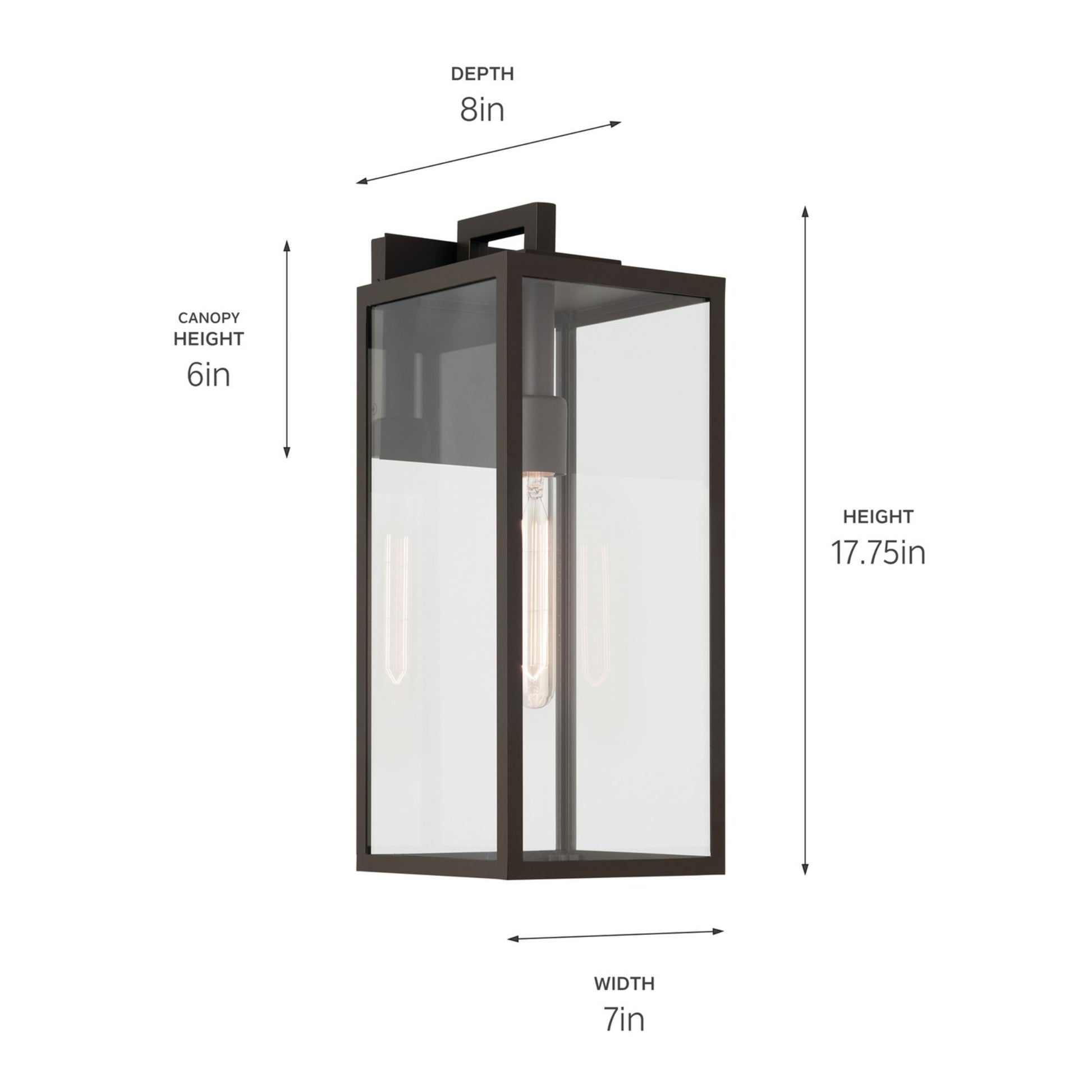 Branner 18" Outdoor Wall Light, Olde Bronze Finish - Bees Lighting