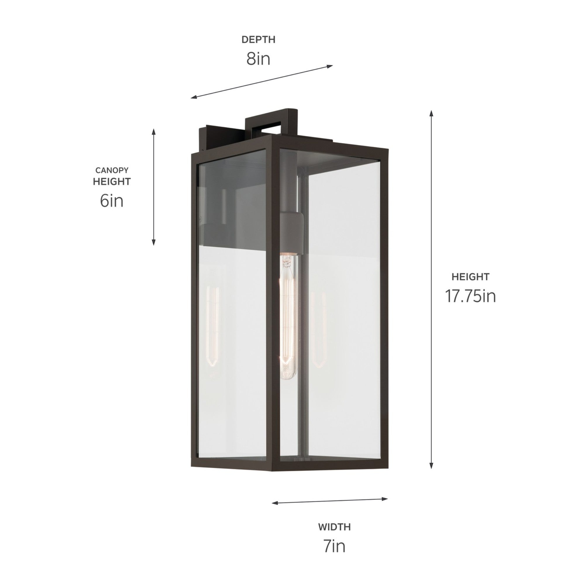 Branner 18" Outdoor Wall Light, Olde Bronze Finish - Bees Lighting