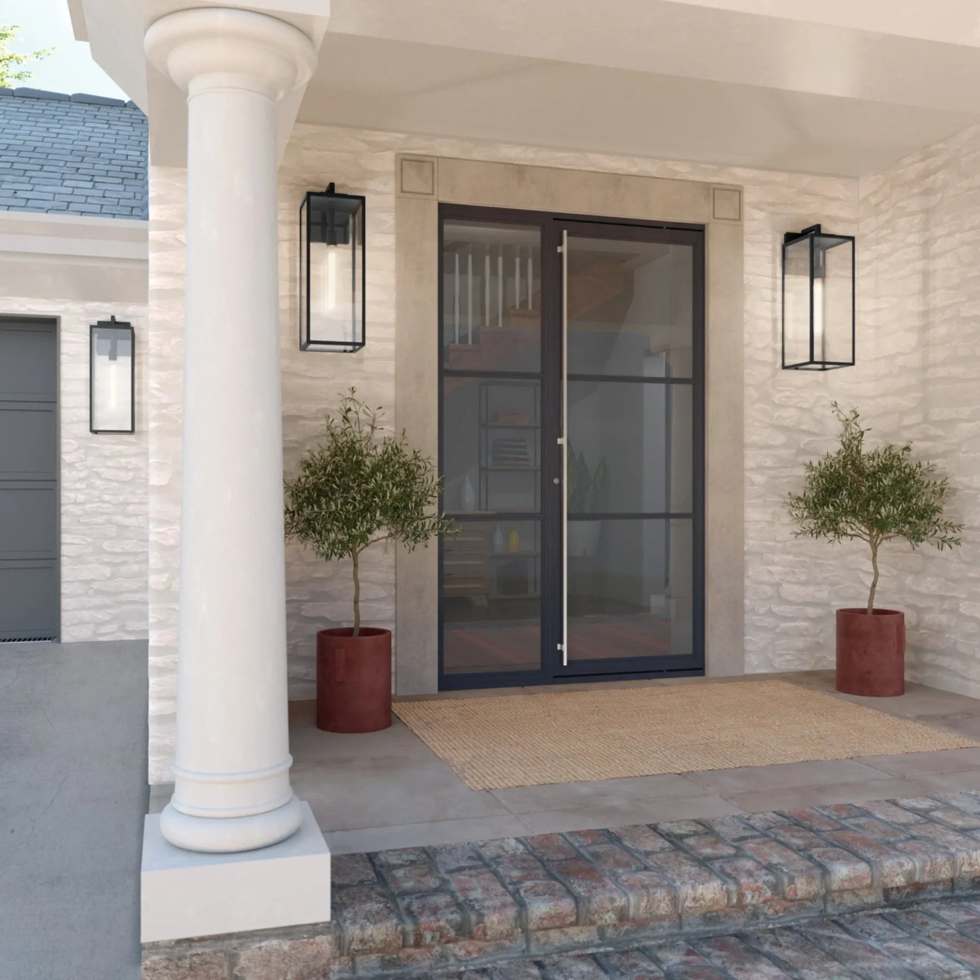 Branner 24" Outdoor Wall Light, Textured Black Finish - Bees Lighting