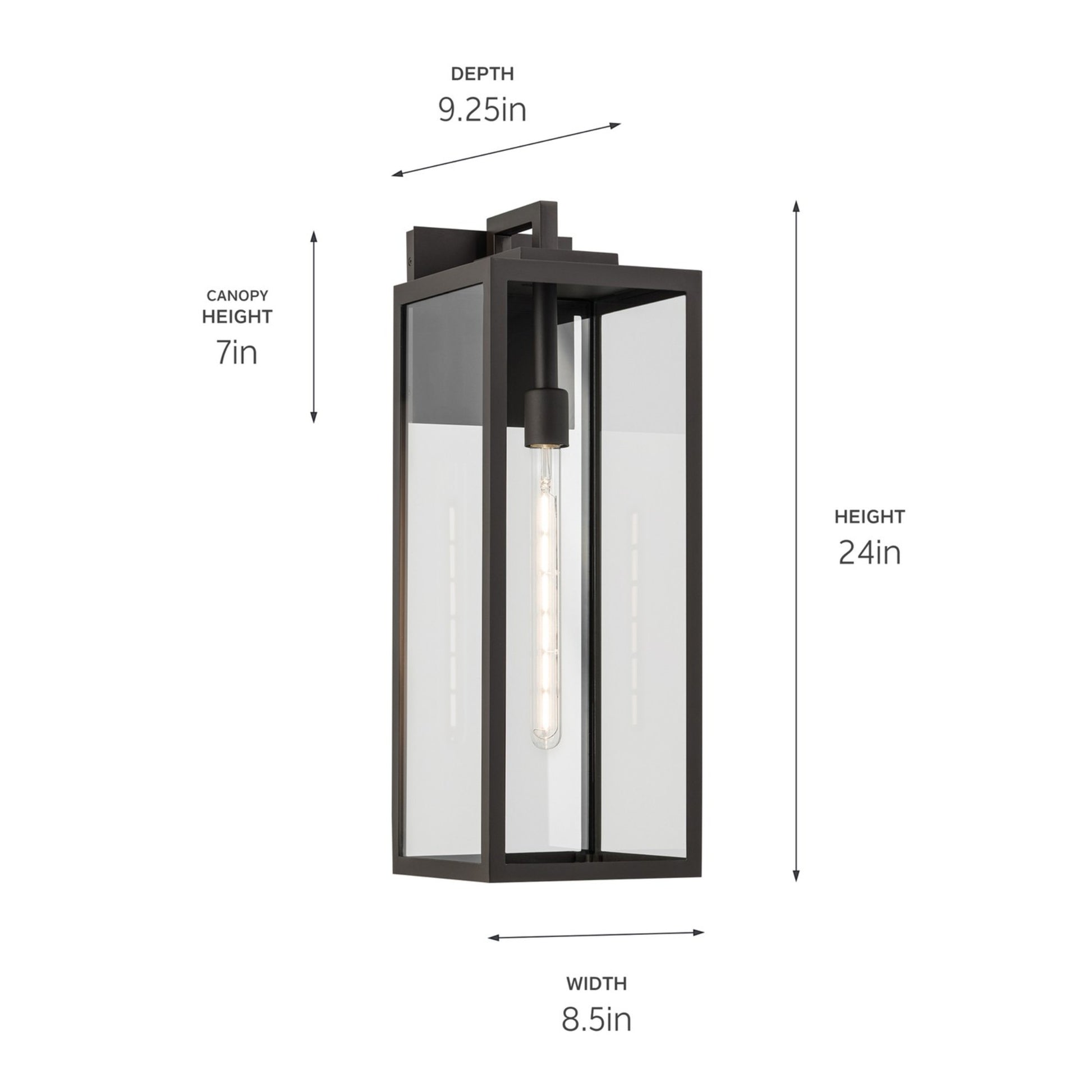 Branner 24" Outdoor Wall Light, Olde Bronze Finish - Bees Lighting