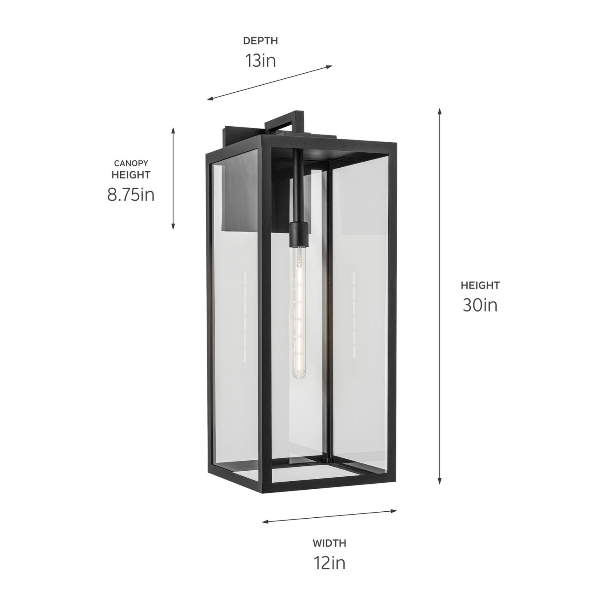 Branner 30" Outdoor Wall Light, Textured Black Finish - Bees Lighting