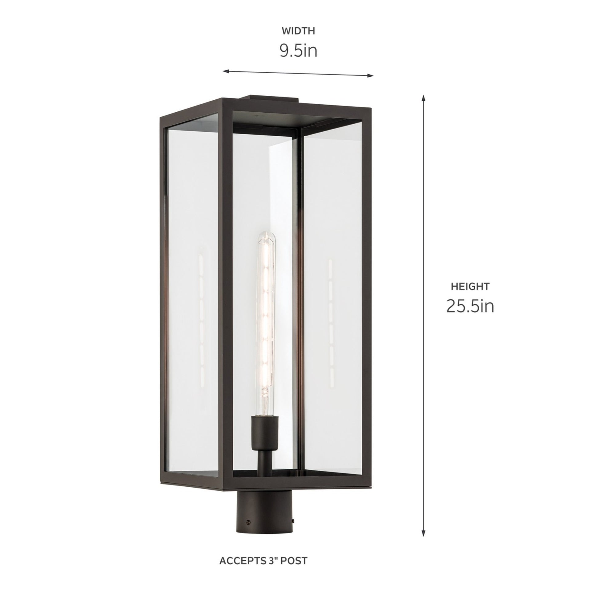 Branner 26" Outdoor Post Light, Olde Bronze Finish - Bees Lighting