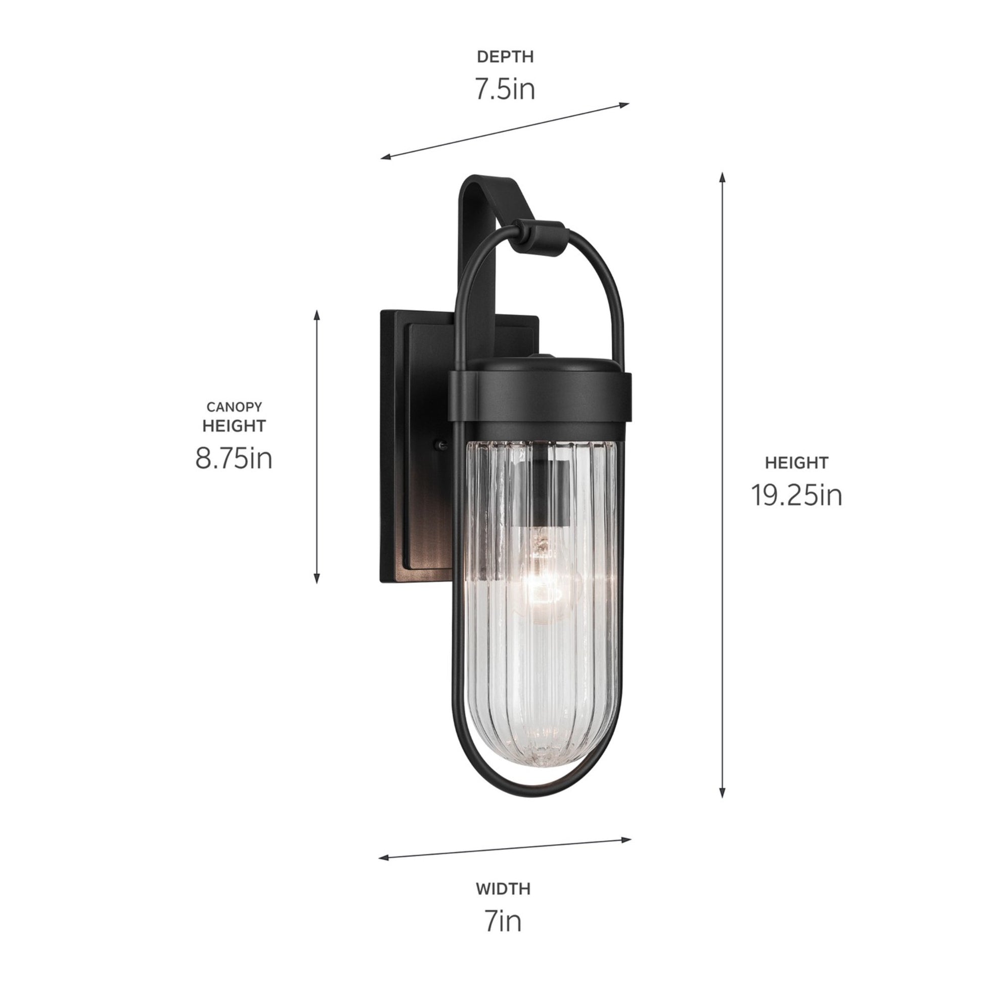 Brix 19" Outdoor Wall Light, Textured Black Finish - Bees Lighting