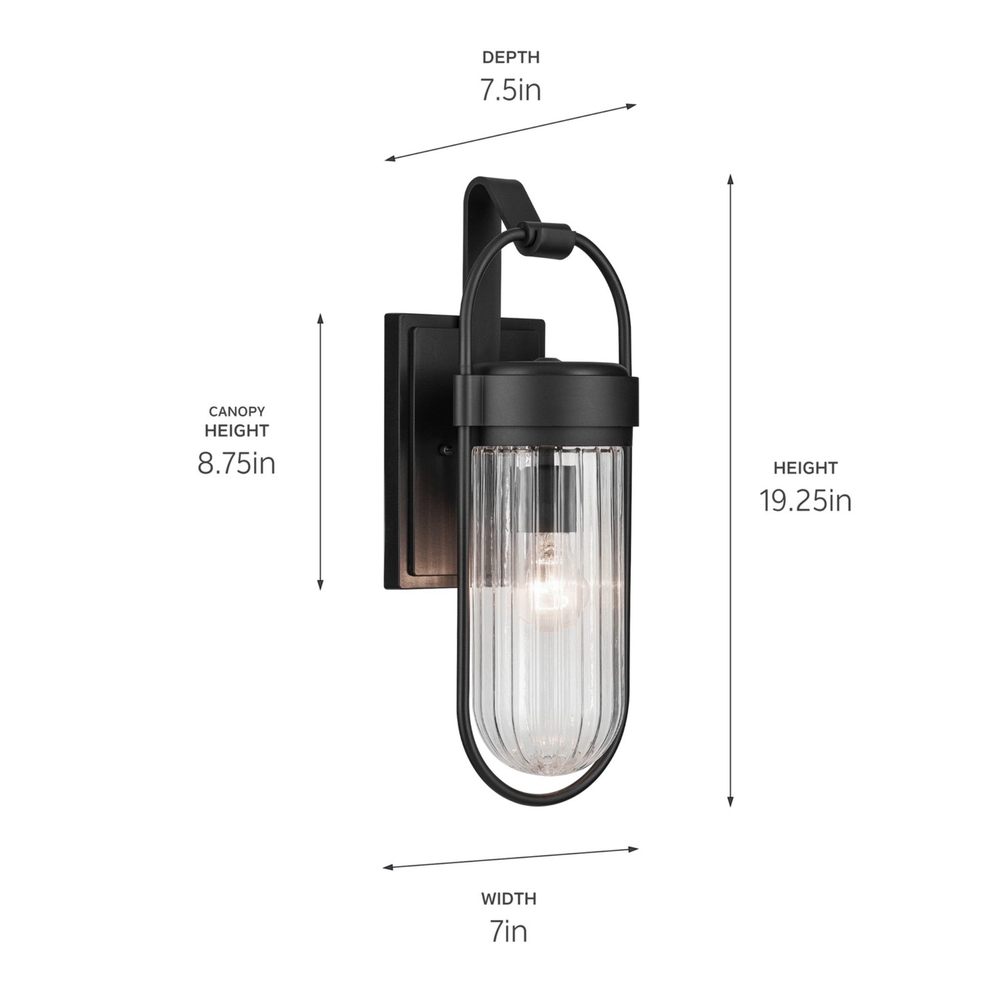 Brix 19" Outdoor Wall Light, Textured Black Finish - Bees Lighting