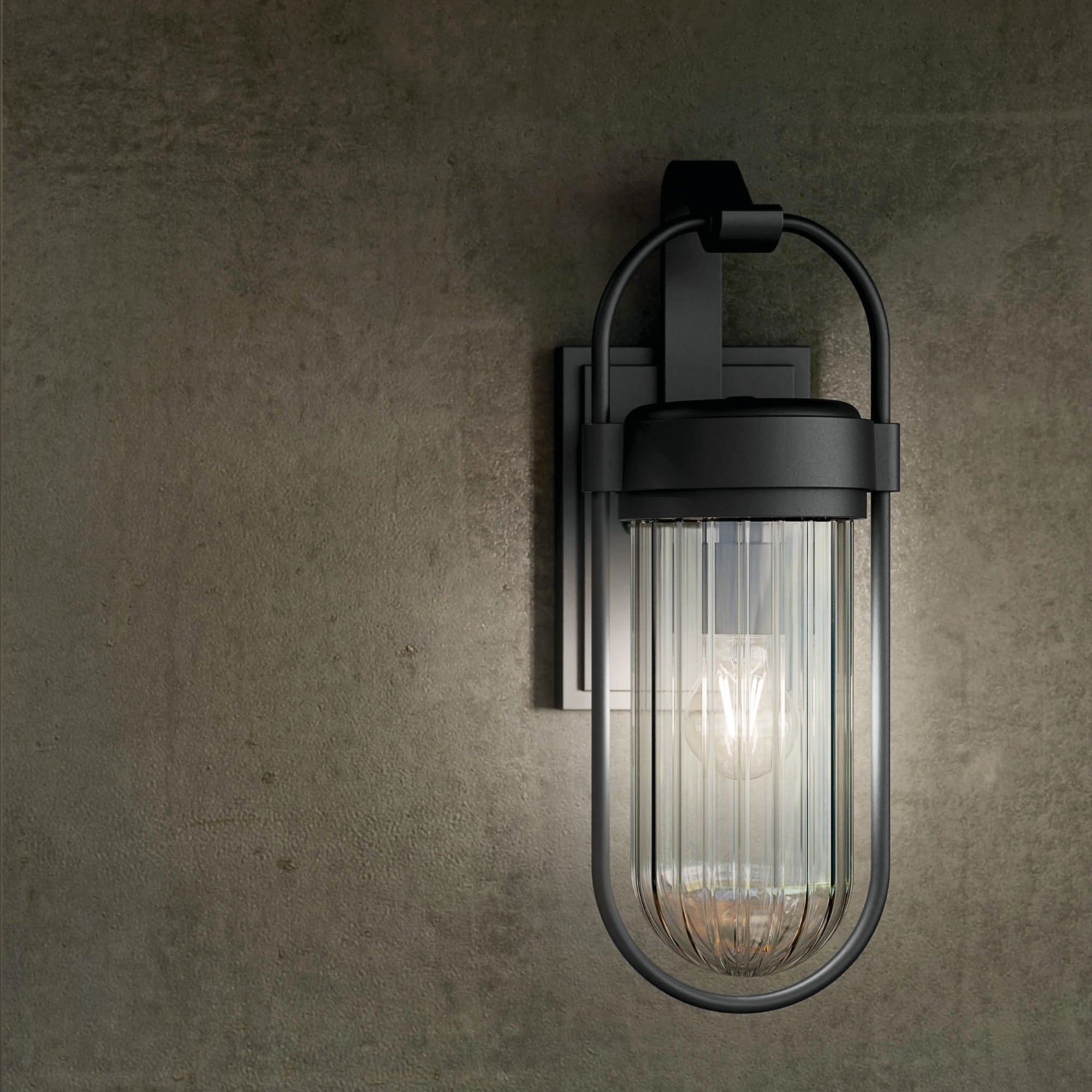 Brix 19" Outdoor Wall Light, Textured Black Finish - Bees Lighting