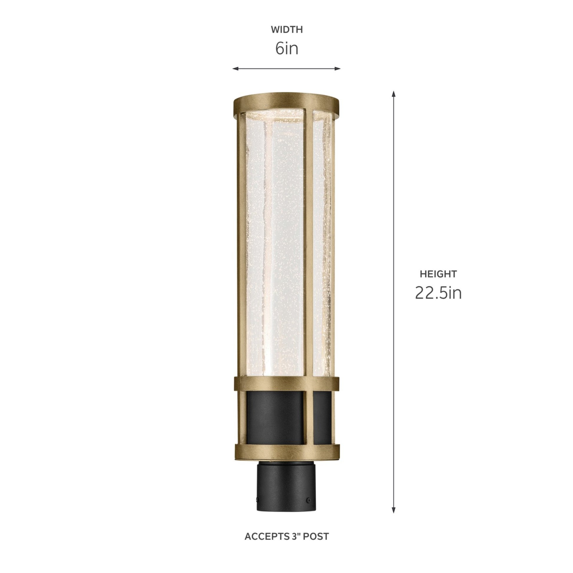 Camillo 23" LED Outdoor Post Light, Textured Black Finish - Bees Lighting