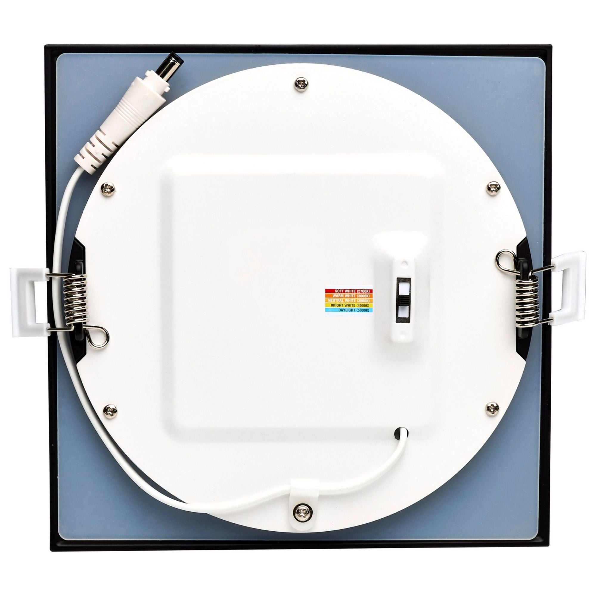 Slim Fit 6" Square Canless LED Recessed Light, 750 Lm, 5-CCT, Black Trim - Bees Lighting