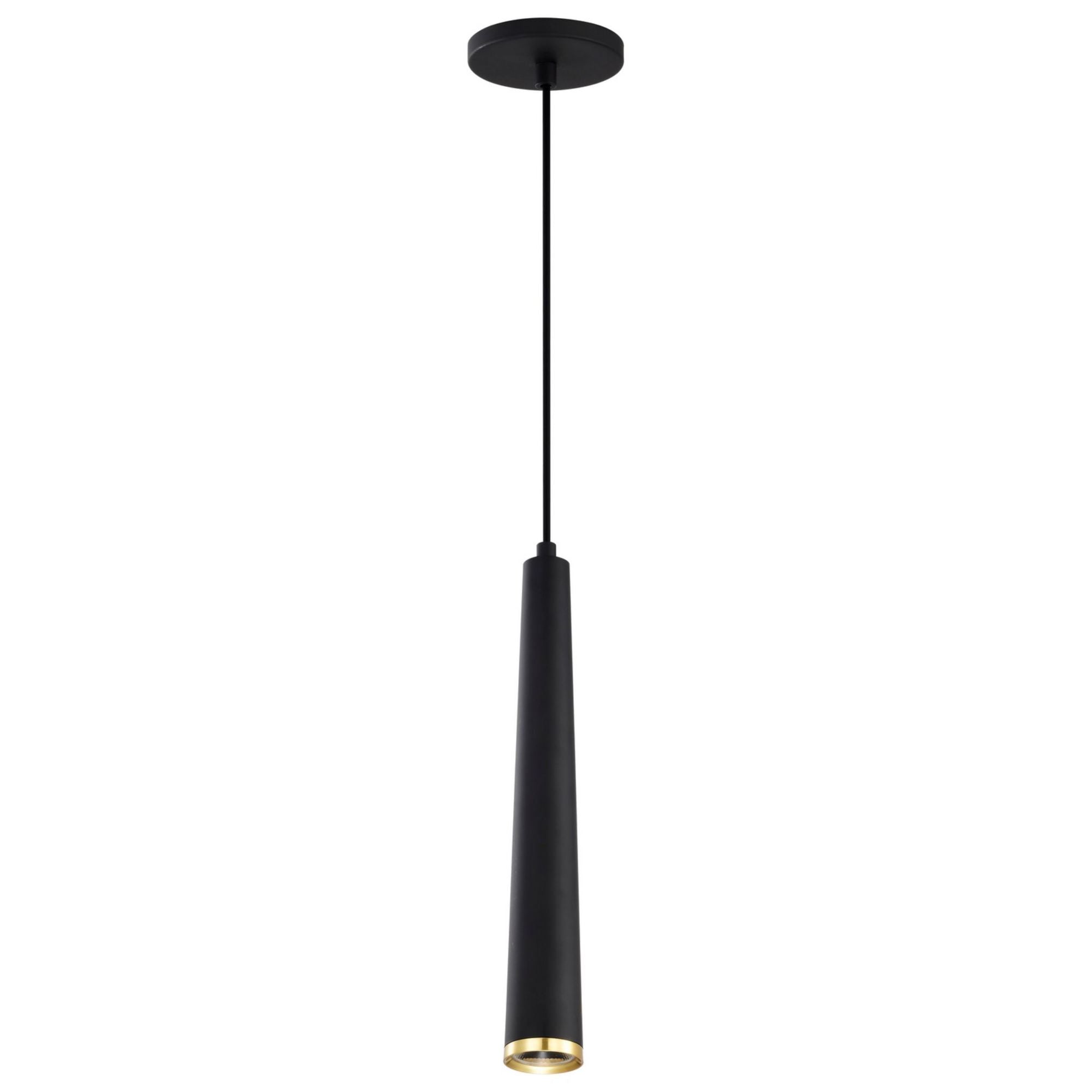 Melrose 16" LED Pendant, Matte Black / Brushed Brass Finish - Bees Lighting