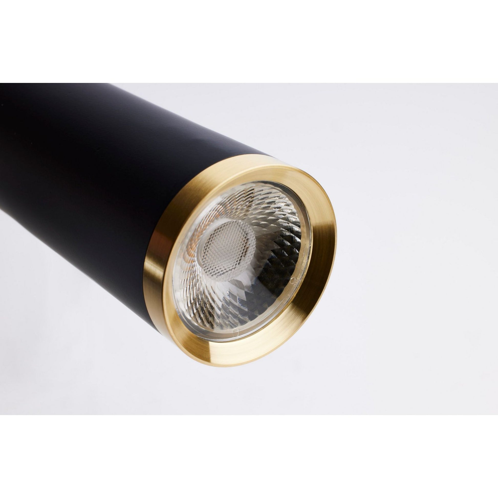 Melrose 16" LED Pendant, Matte Black / Brushed Brass Finish - Bees Lighting
