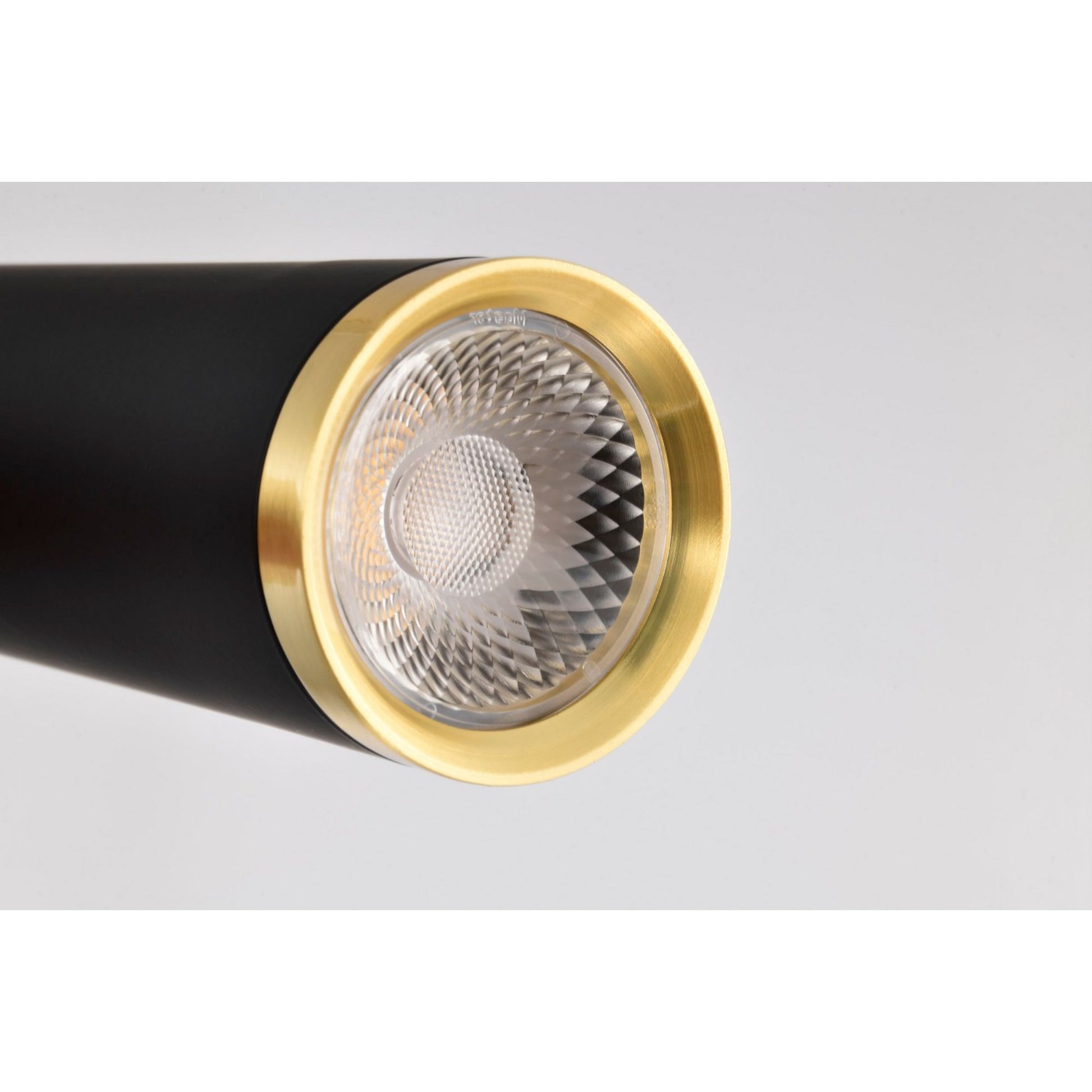 Melrose 16" LED Pendant, Matte Black / Brushed Brass Finish - Bees Lighting