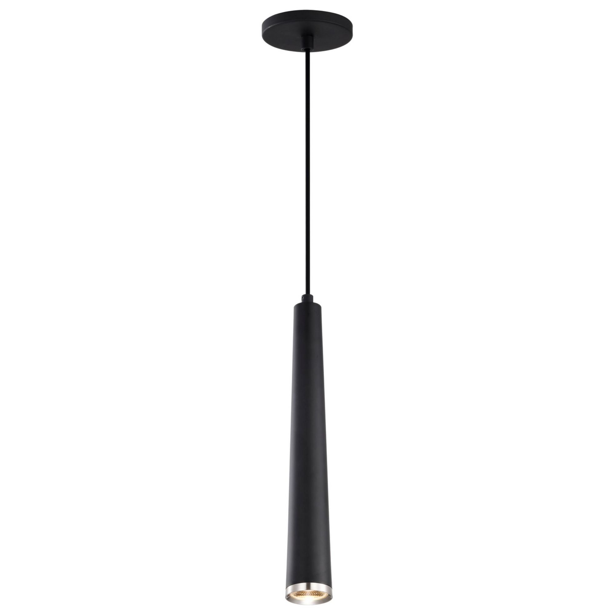 Melrose 16" LED Pendant, Matte Black / Brushed Nickel Finish - Bees Lighting