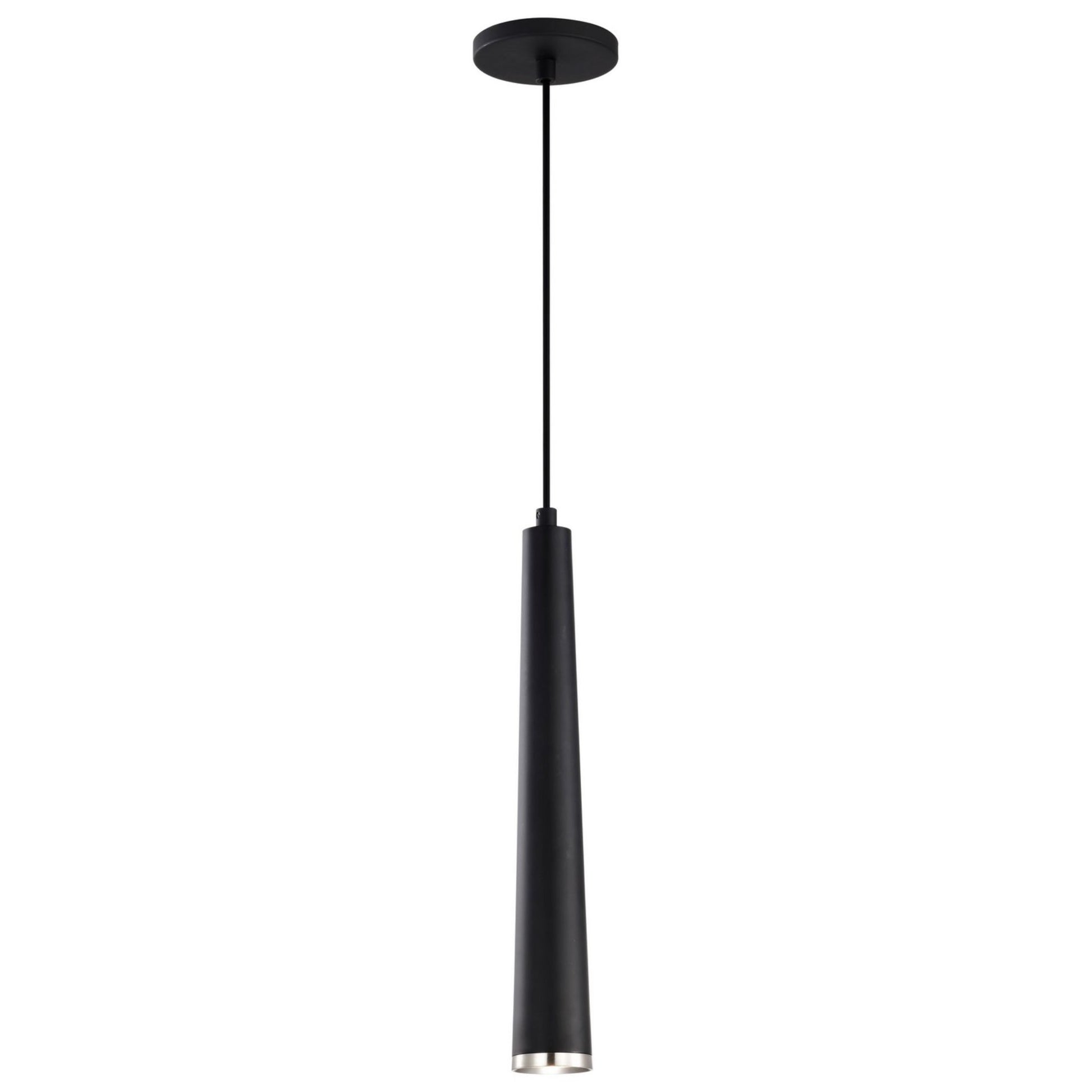 Melrose 16" LED Pendant, Matte Black / Brushed Nickel Finish - Bees Lighting