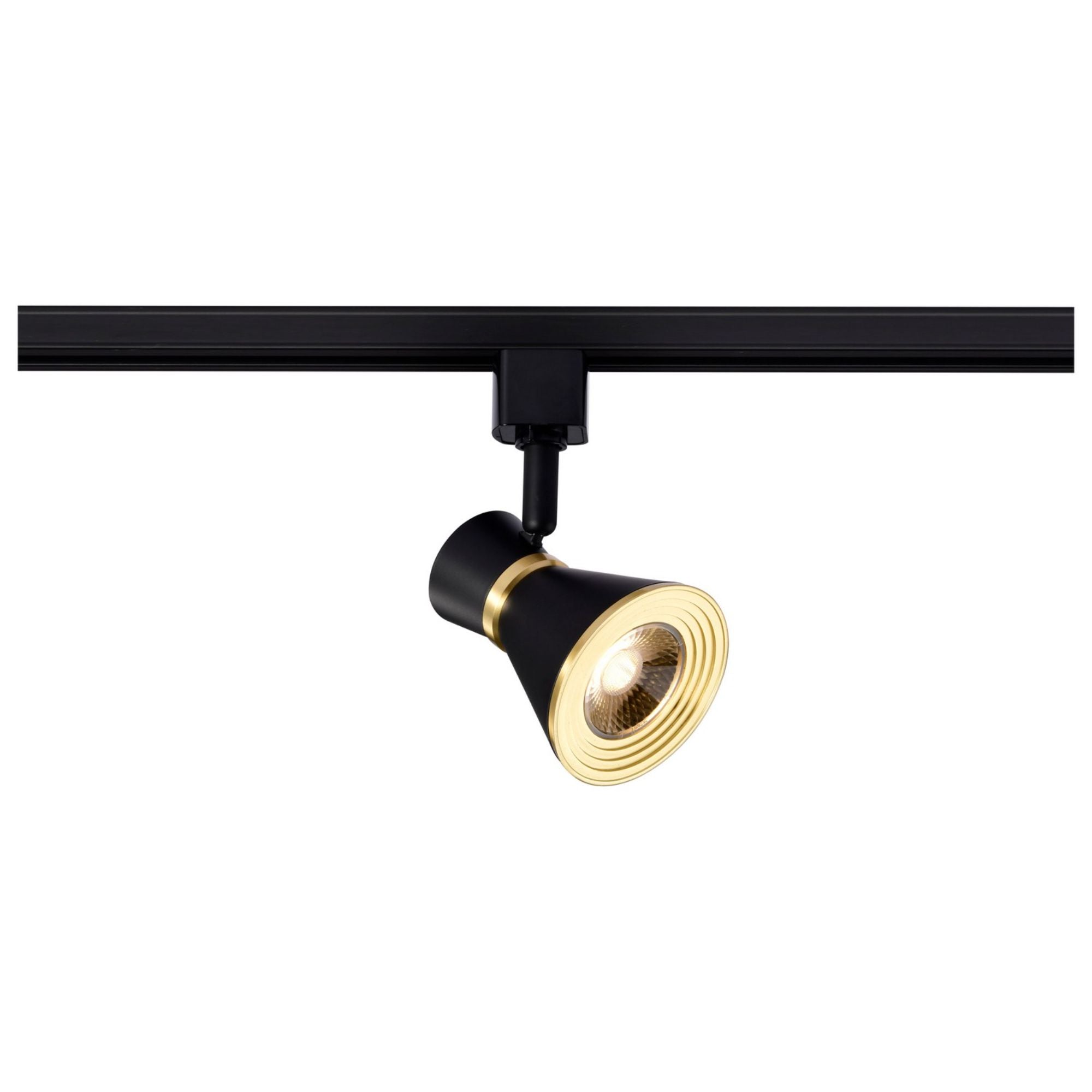 LED Cinch Halo Track Head 12W 1000 Lumens 3000K, 24°, Black & Brass - Bees Lighting