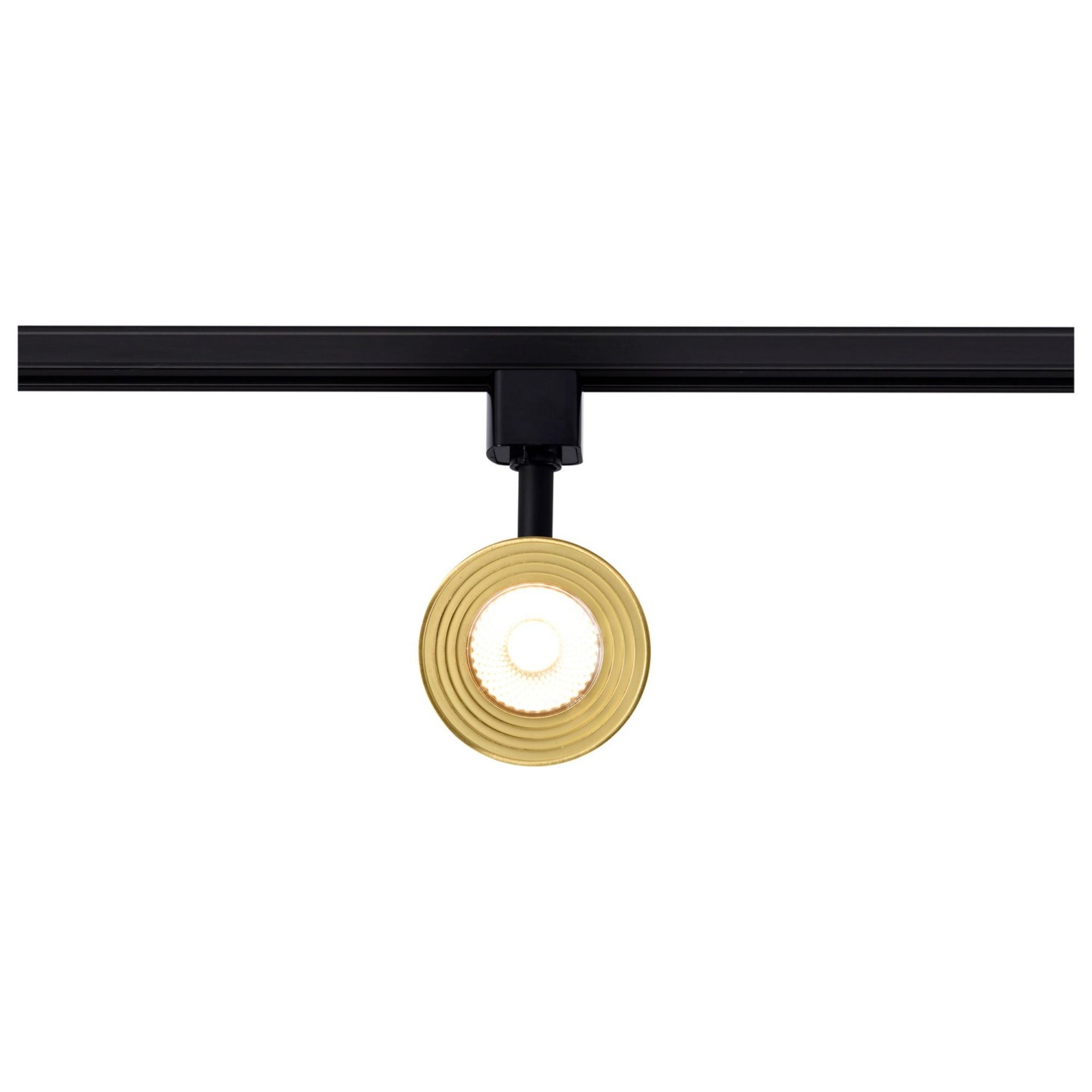 LED Cinch Halo Track Head 12W 1000 Lumens 3000K, 24°, Black & Brass - Bees Lighting