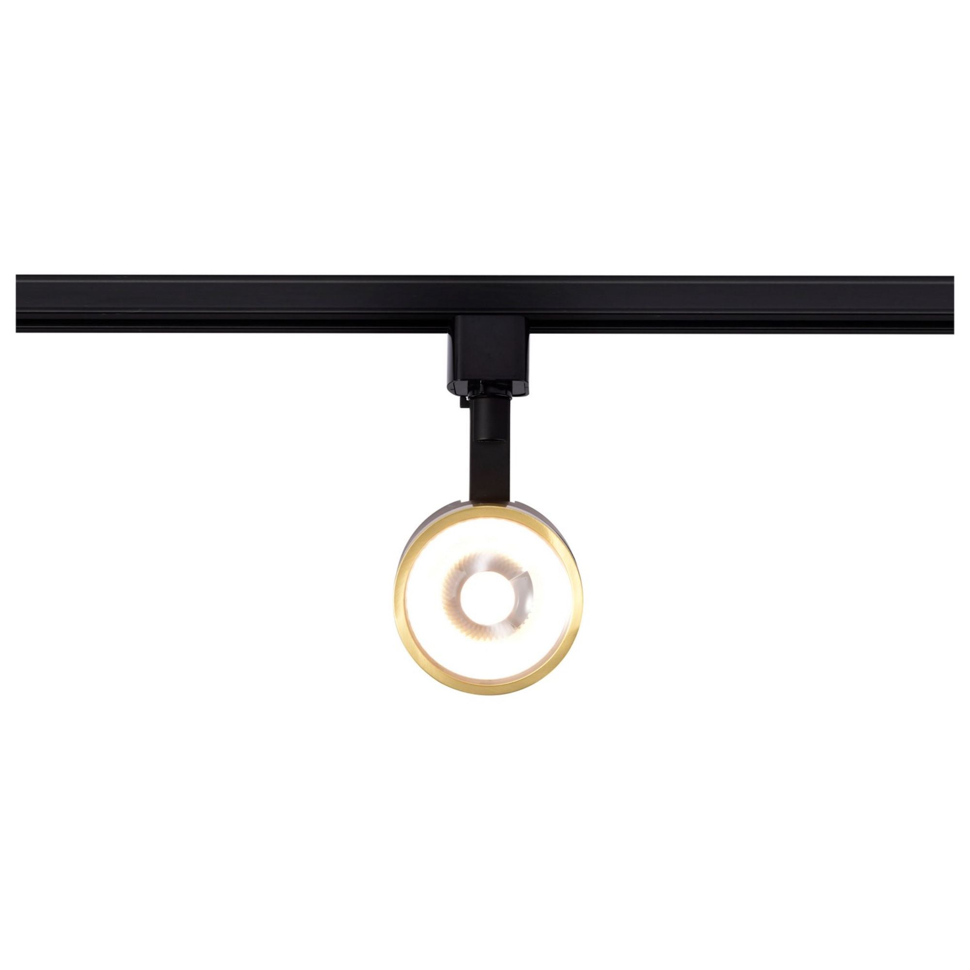 Round LED Track Head, 1000 Lumens, 12W, 3000K, Halo, 24° Beam Angle, Black|Brass - Bees Lighting