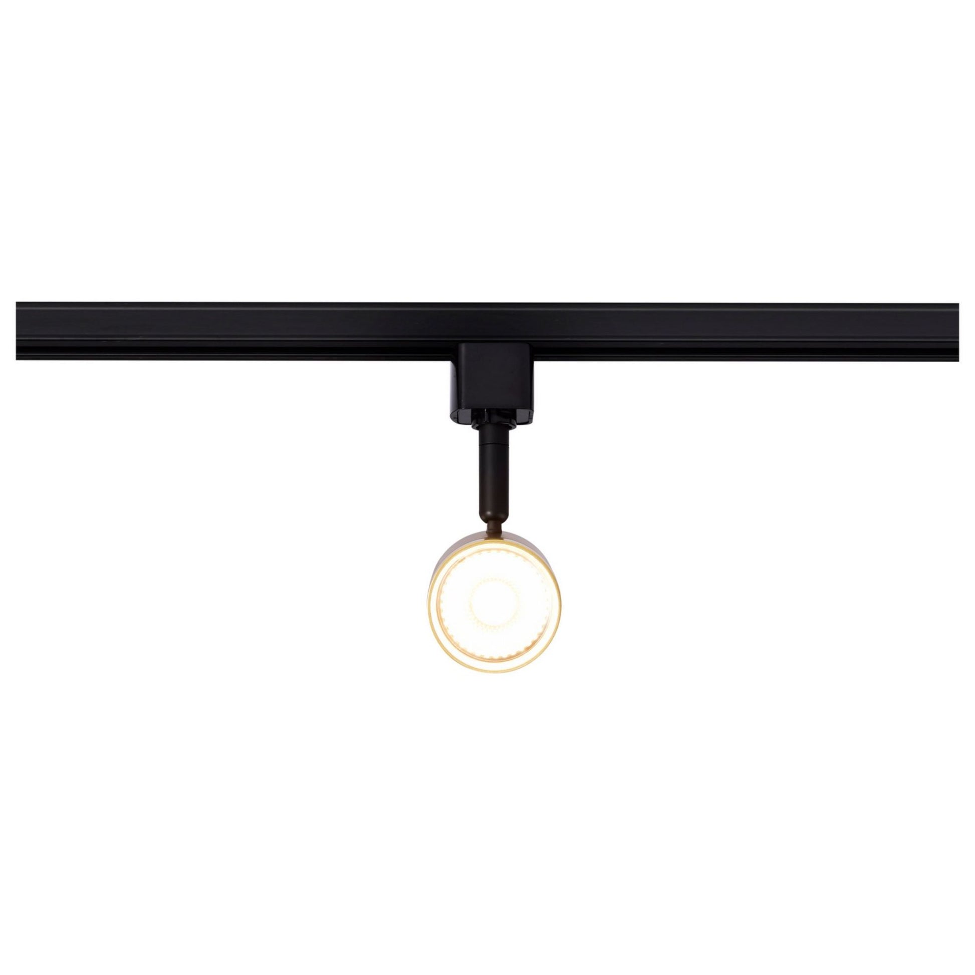 LED Small Cylinder Halo Track Head 12W 1000 Lumens 3000K, 24°, Black & Brass - Bees Lighting